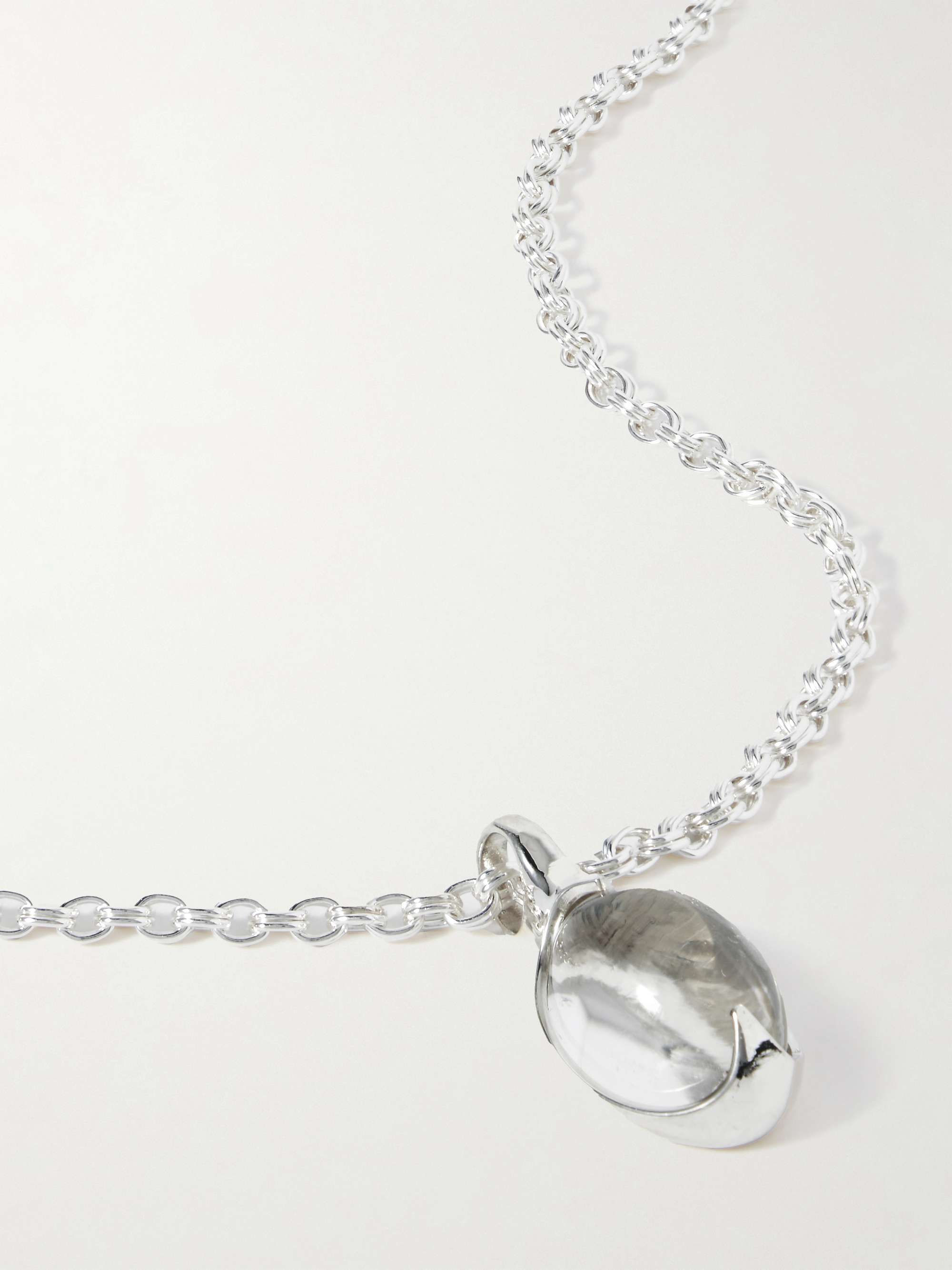LOREN STEWART Orb sterling silver quartz necklace | NET-A-PORTER
