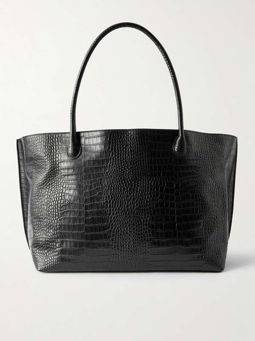 LIÉ STUDIO The Eva Weekend Croc-effect Leather Tote