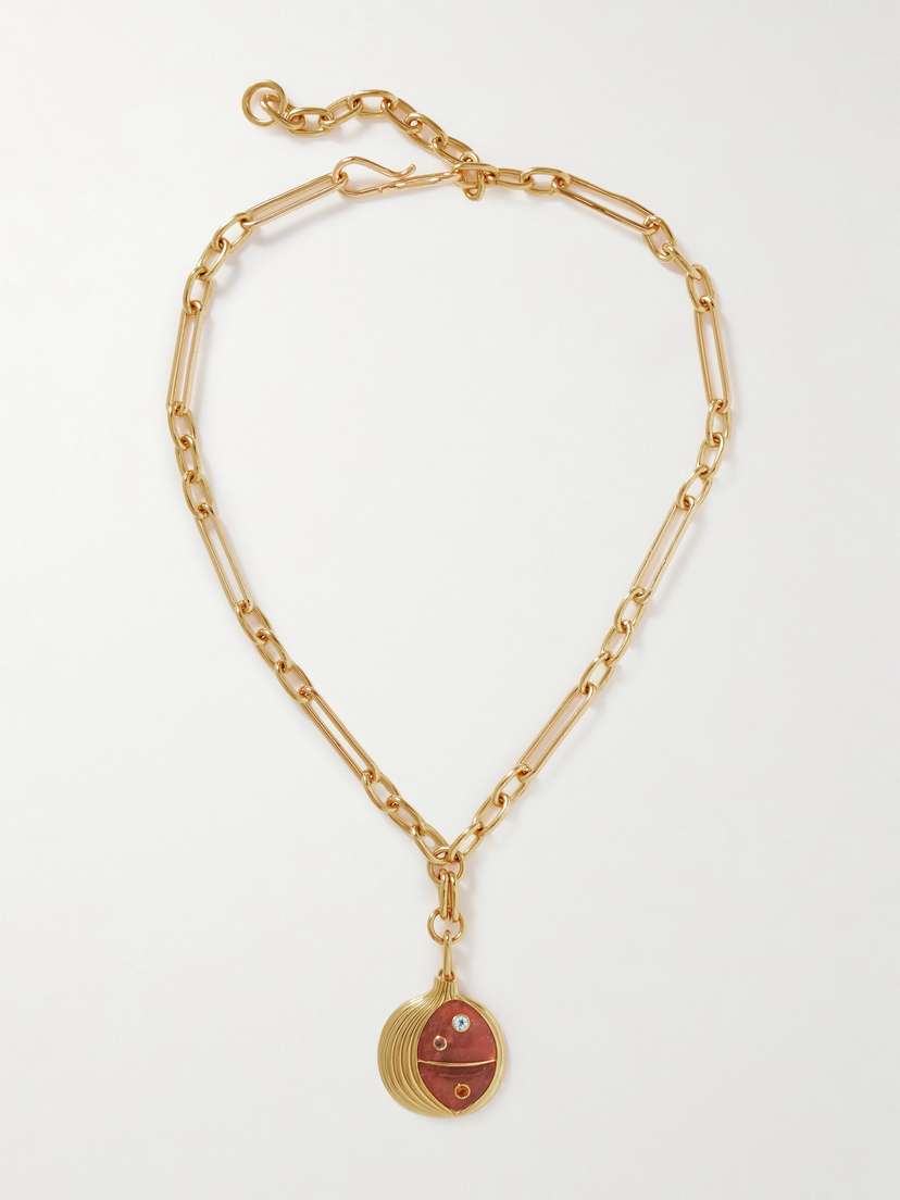 Lizzie Fortunato Pomegranate Gold-plated Multi-stone Necklace