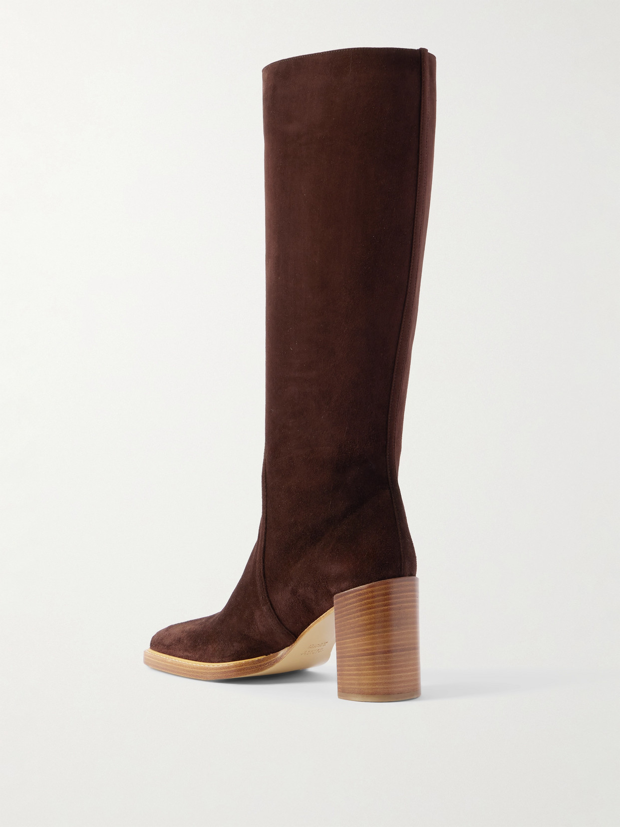 Gabriela Hearst Nina Knee-high Suede Clasp Boots In Brown