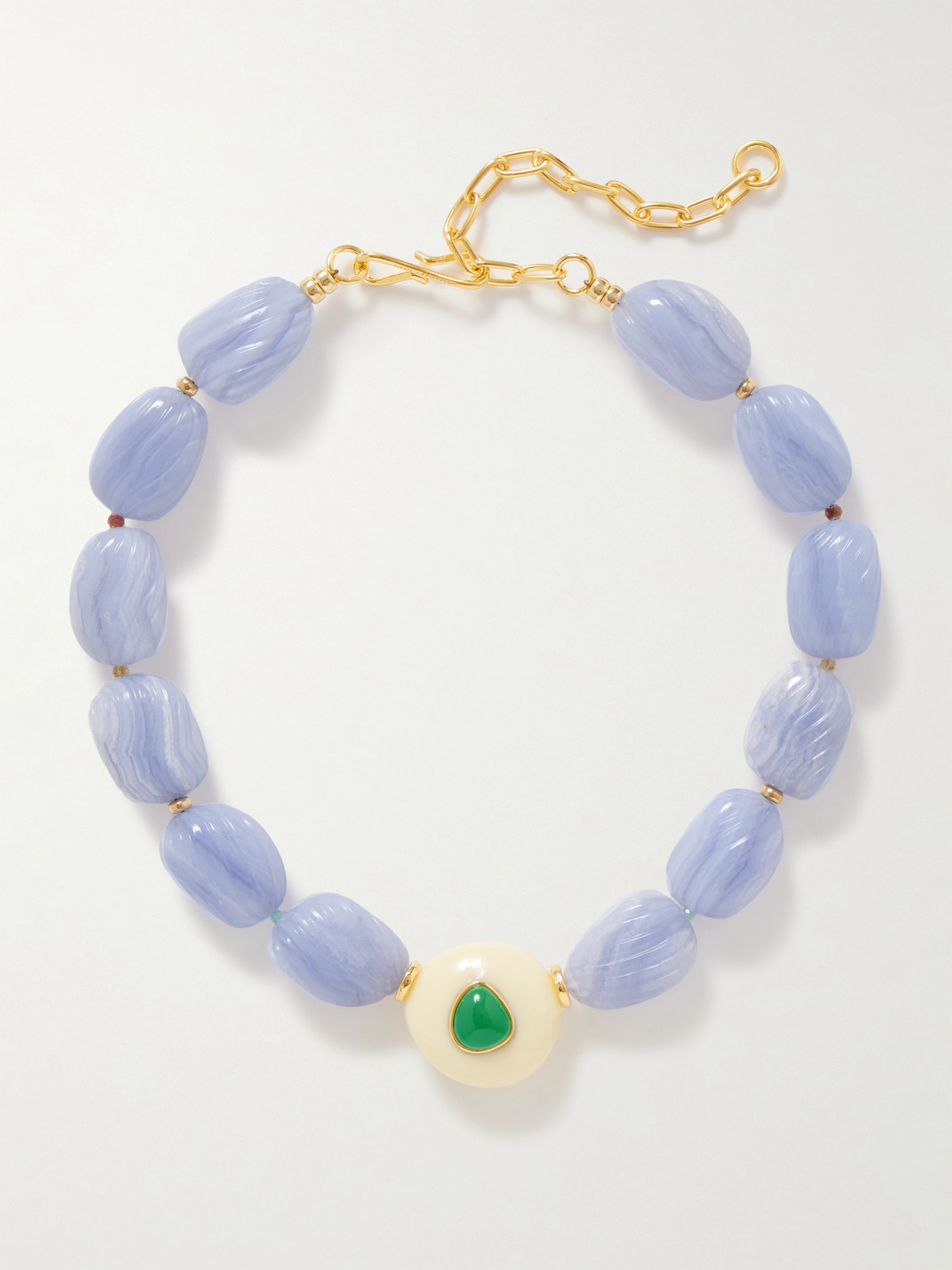 Lizzie Fortunato Andalusia Gold-plated Multi-stone Necklace In Blue