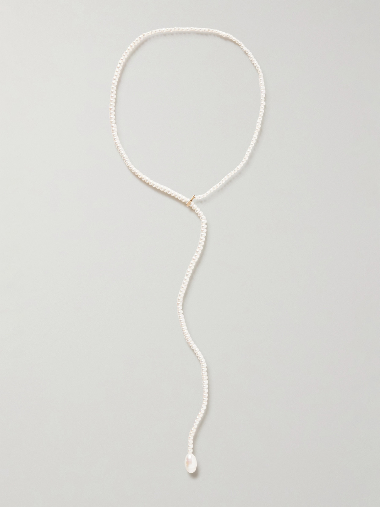 Loren Stewart Cosette Gold Pearl Necklace In White