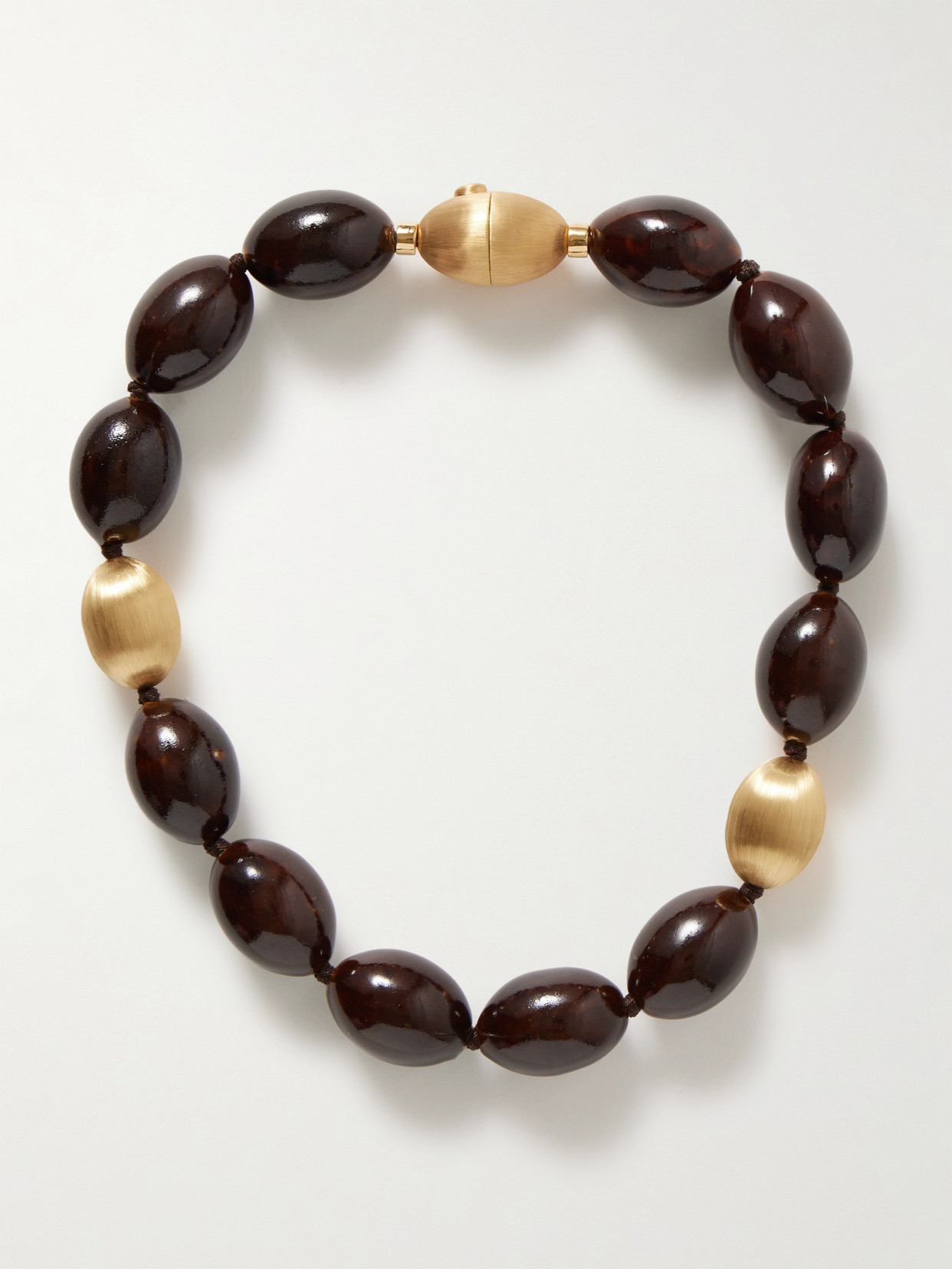 Lizzie Fortunato Triana Gold-plated And Ceramic Necklace In Brown