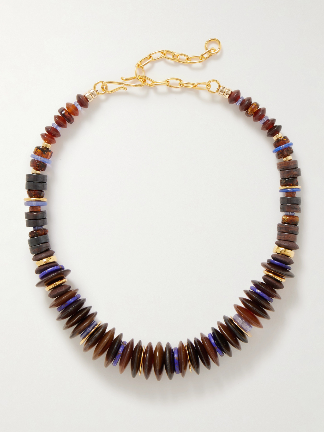 Lizzie Fortunato Amaranth Gold-plated, Multi-stone And Horn Necklace In Red