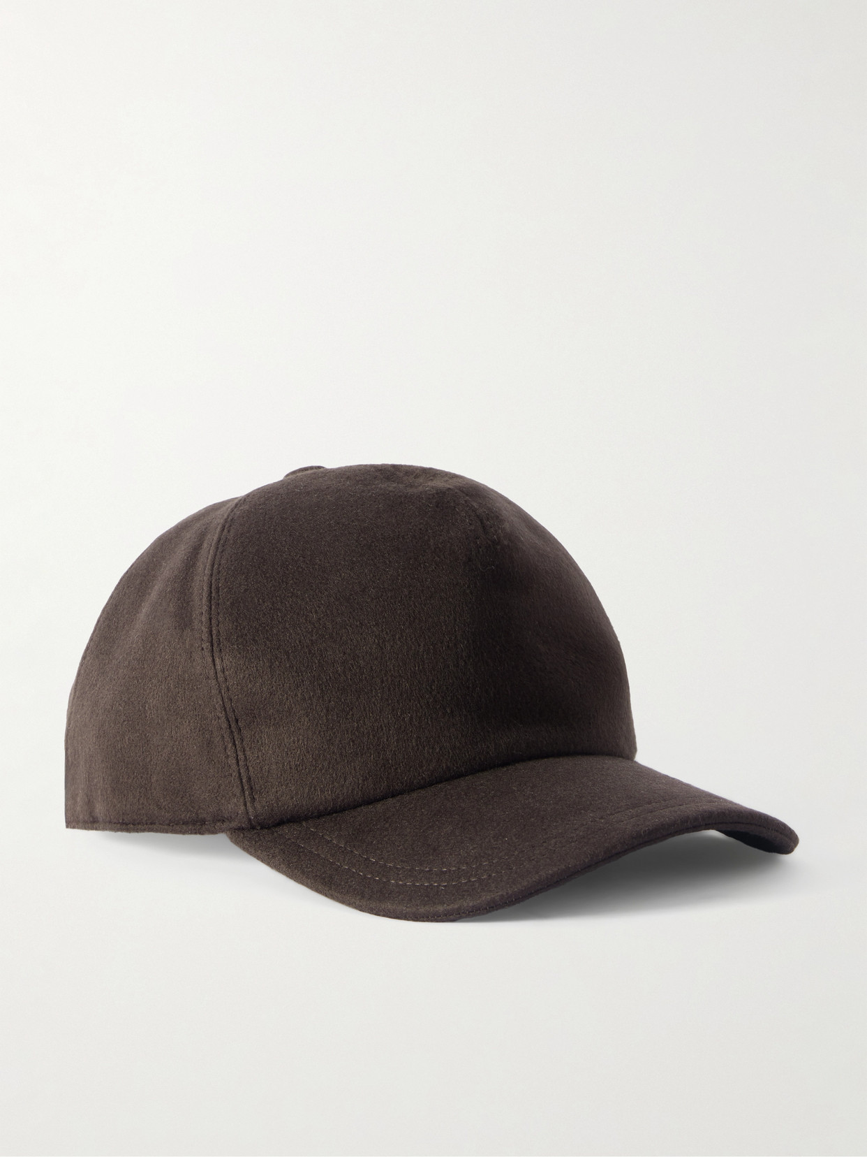 Gabriela Hearst Zed Brushed Silk And Cashmere-blend Baseball Cap In Brown
