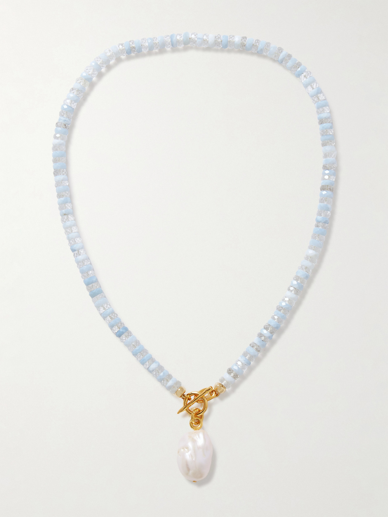 Lizzie Fortunato Pearl Isle Gold-plated Multi-stone Necklace In White