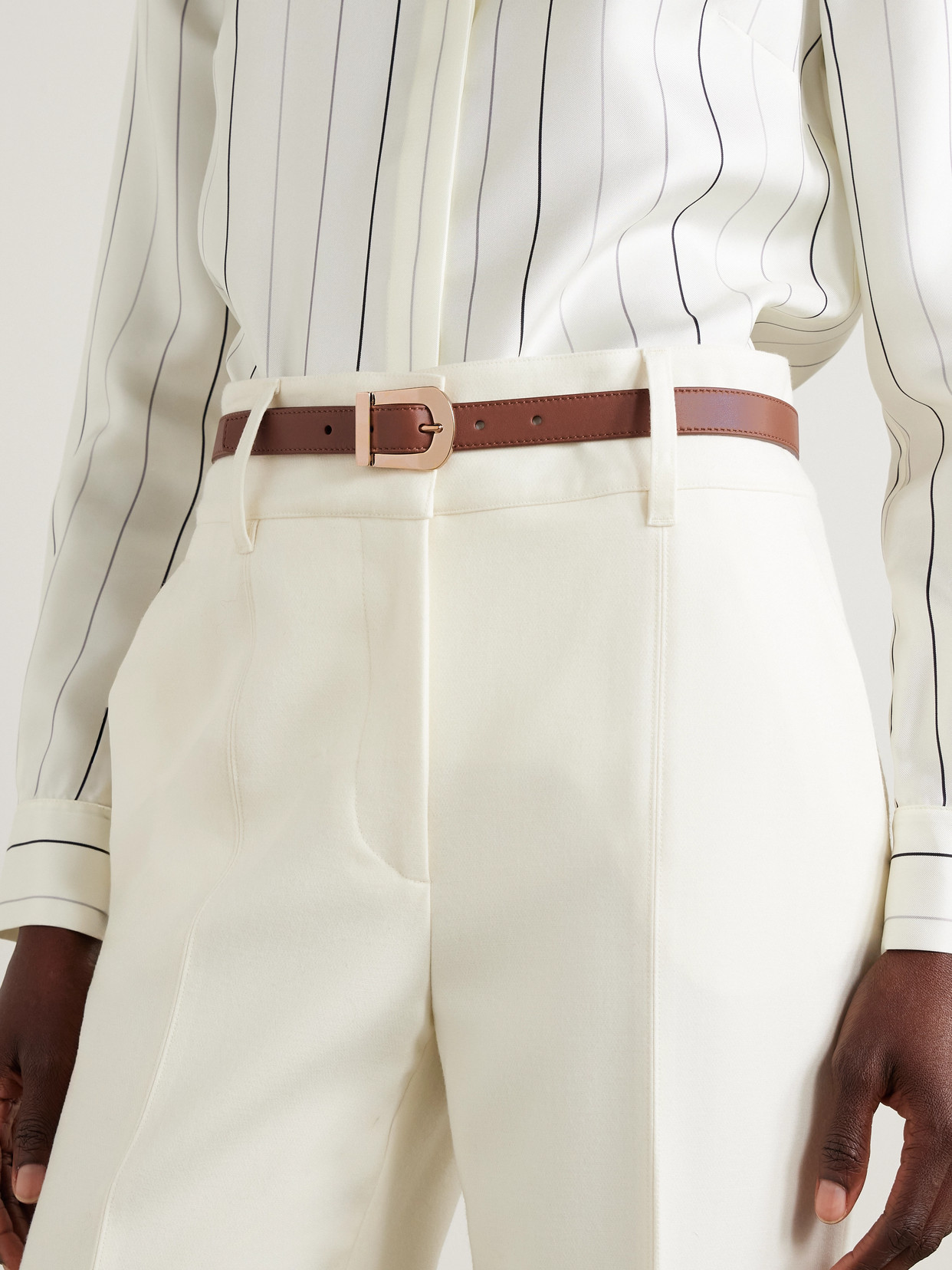 Gabriela Hearst Marija Leather Belt In Brown