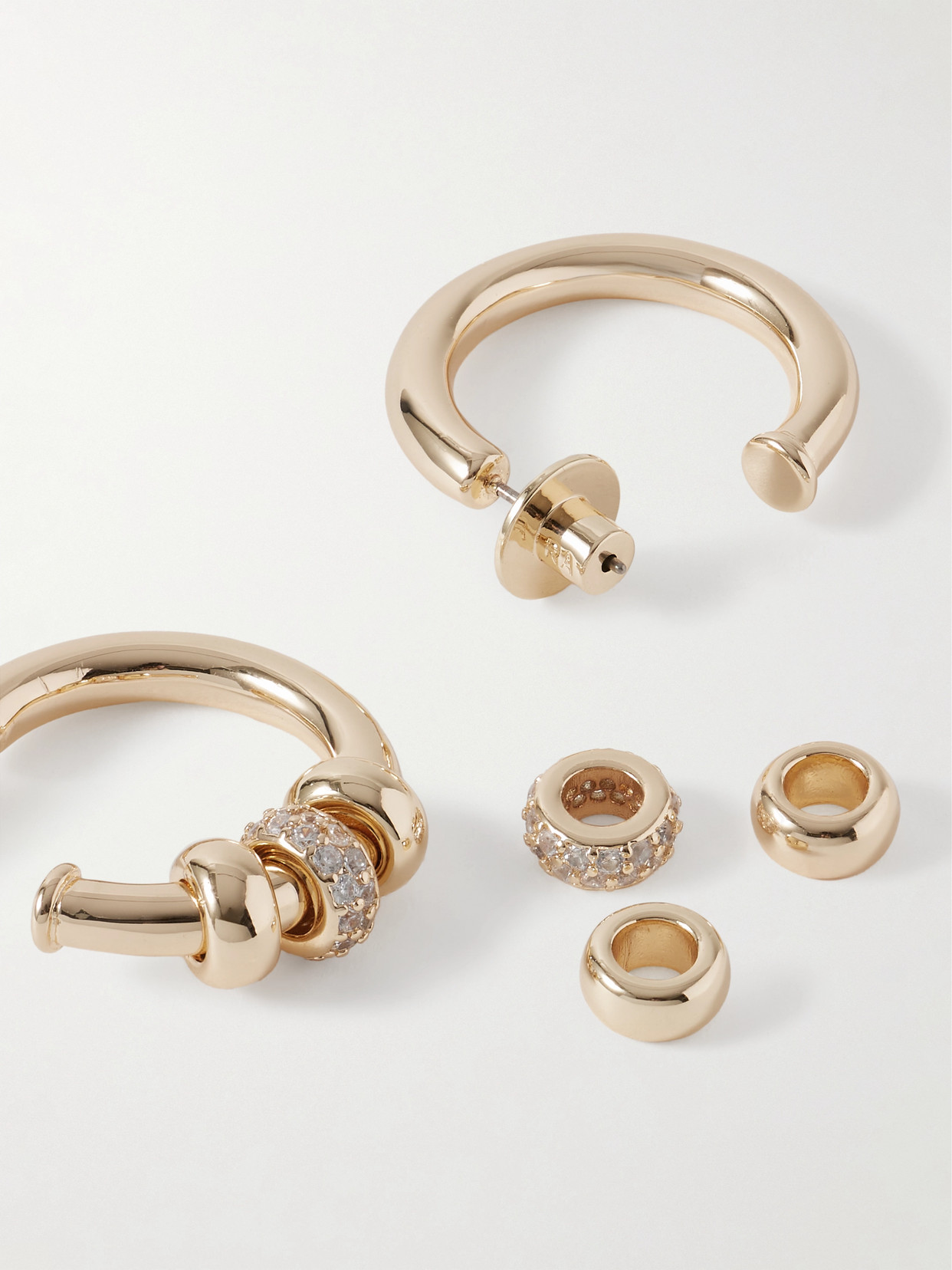 Roxanne Assoulin The Slider Gold-tone Crystal Hoop Earrings In Gold