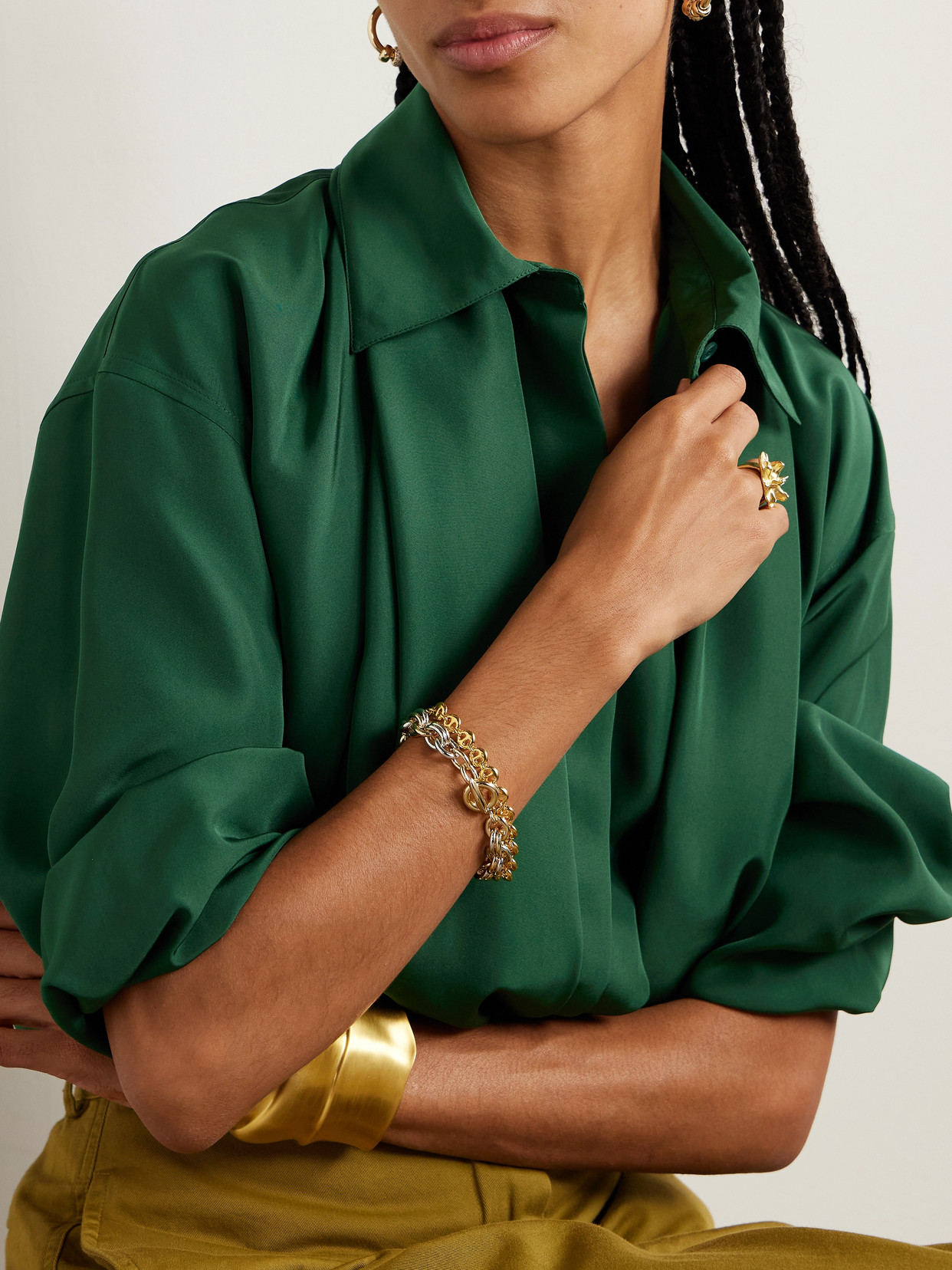 Roxanne Assoulin The Lush Link Gold-and Silver-tone Bracelet In Gold