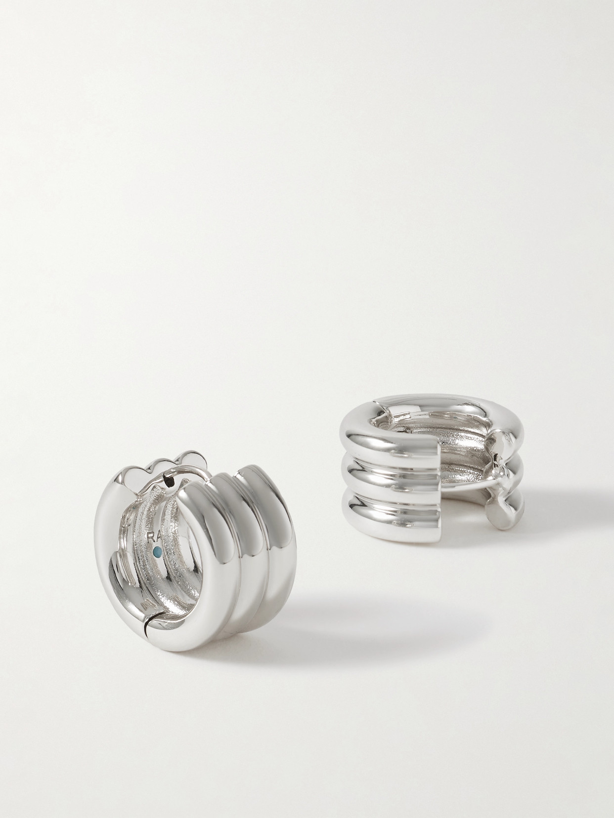 Roxanne Assoulin The Triple Tube Silver-tone Hoop Earrings In Brown