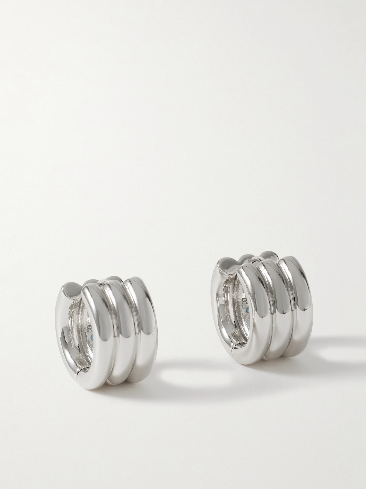 Roxanne Assoulin The Triple Tube Silver-tone Hoop Earrings In Brown