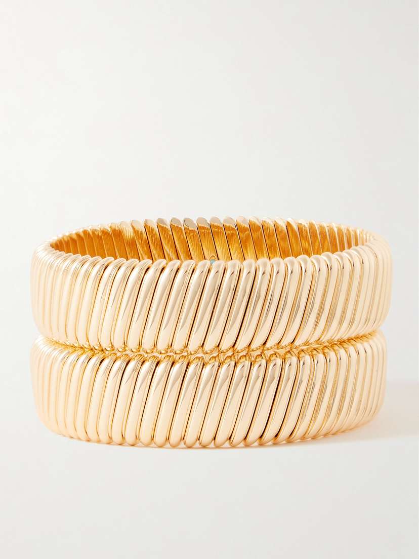 Roxanne Assoulin Rolling Set Of Two Gold-tone Bracelets