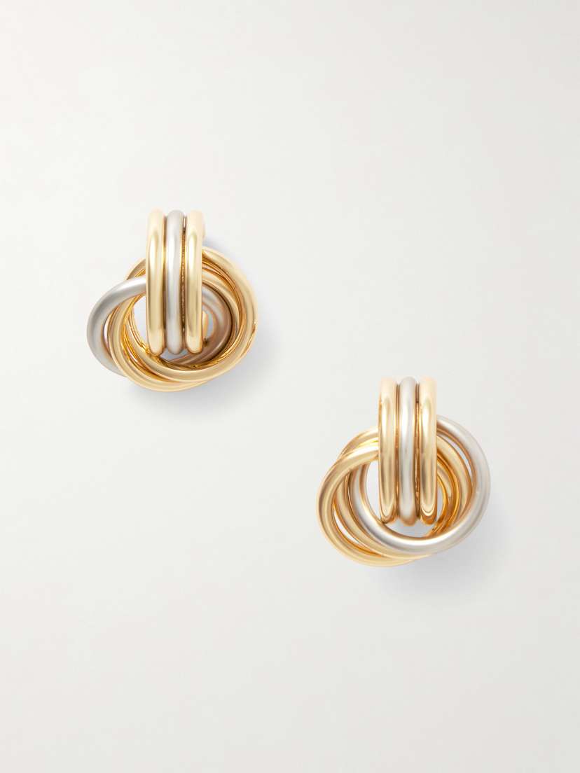 Roxanne Assoulin The Lush Link Gold- And Silver-tone Hoop Earrings