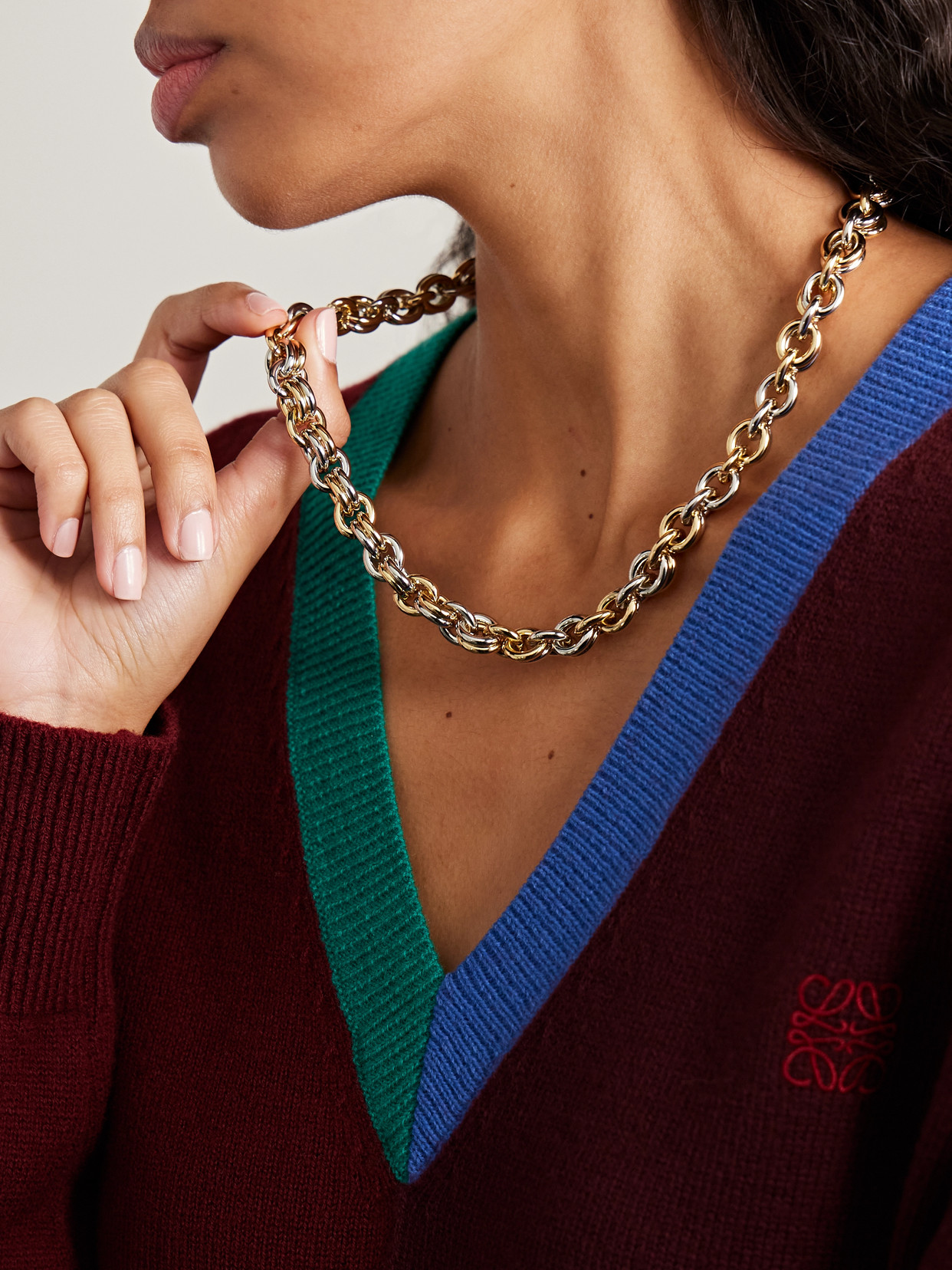 Roxanne Assoulin The Lush Link Gold- And Silver-tone Necklace In Gold