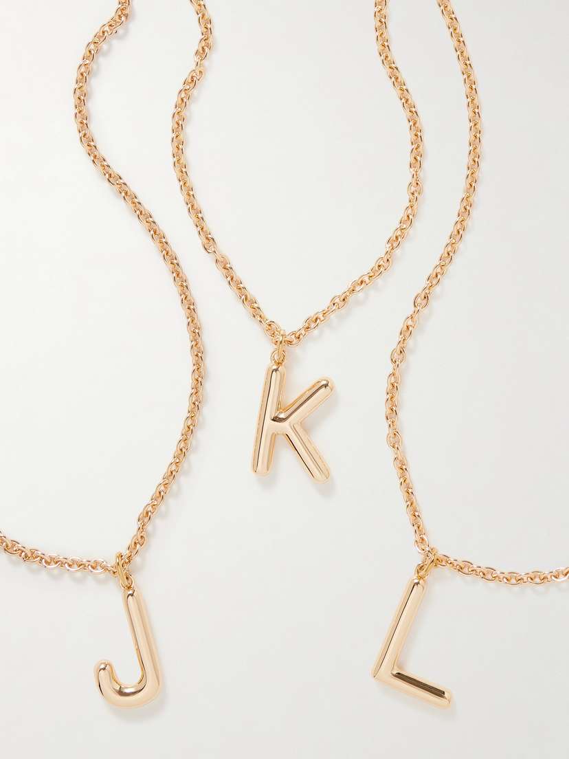 Roxanne Assoulin Puffy Initial Gold-tone Necklace