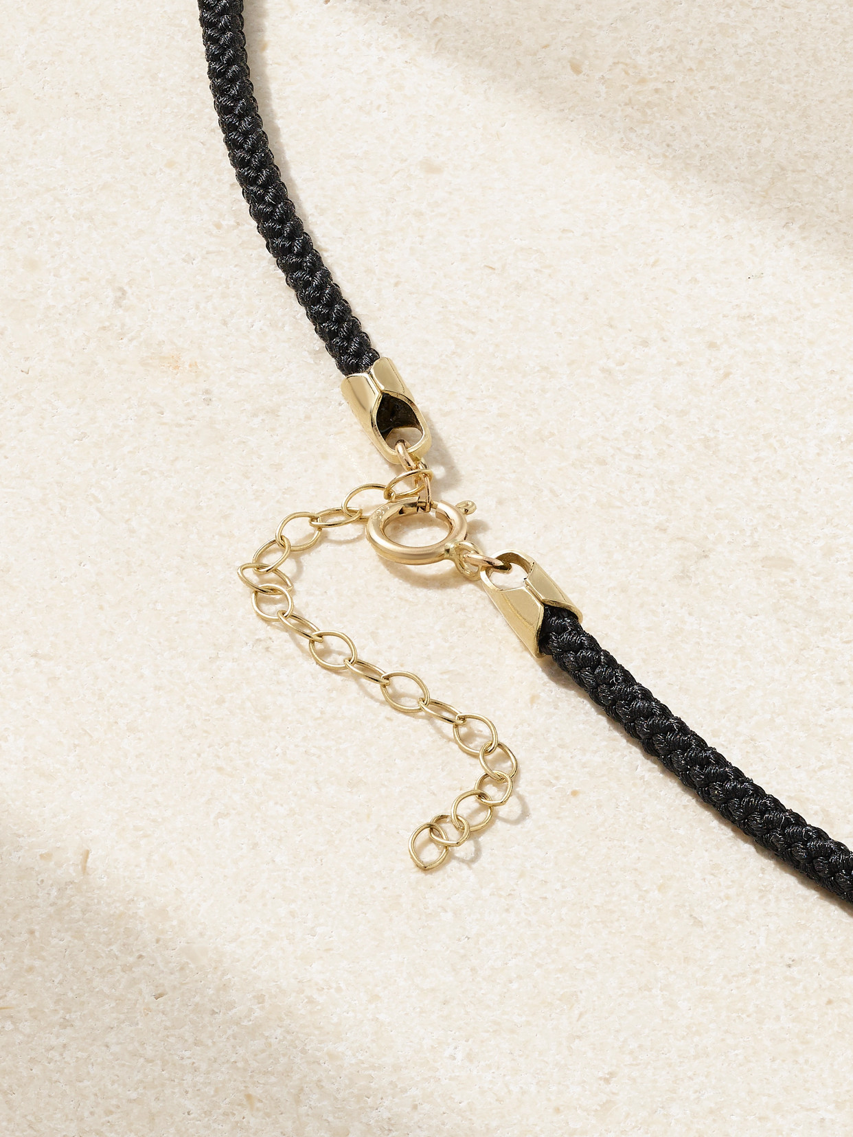Mizuki 14-karat Gold, Cord And Diamond Necklace In Black