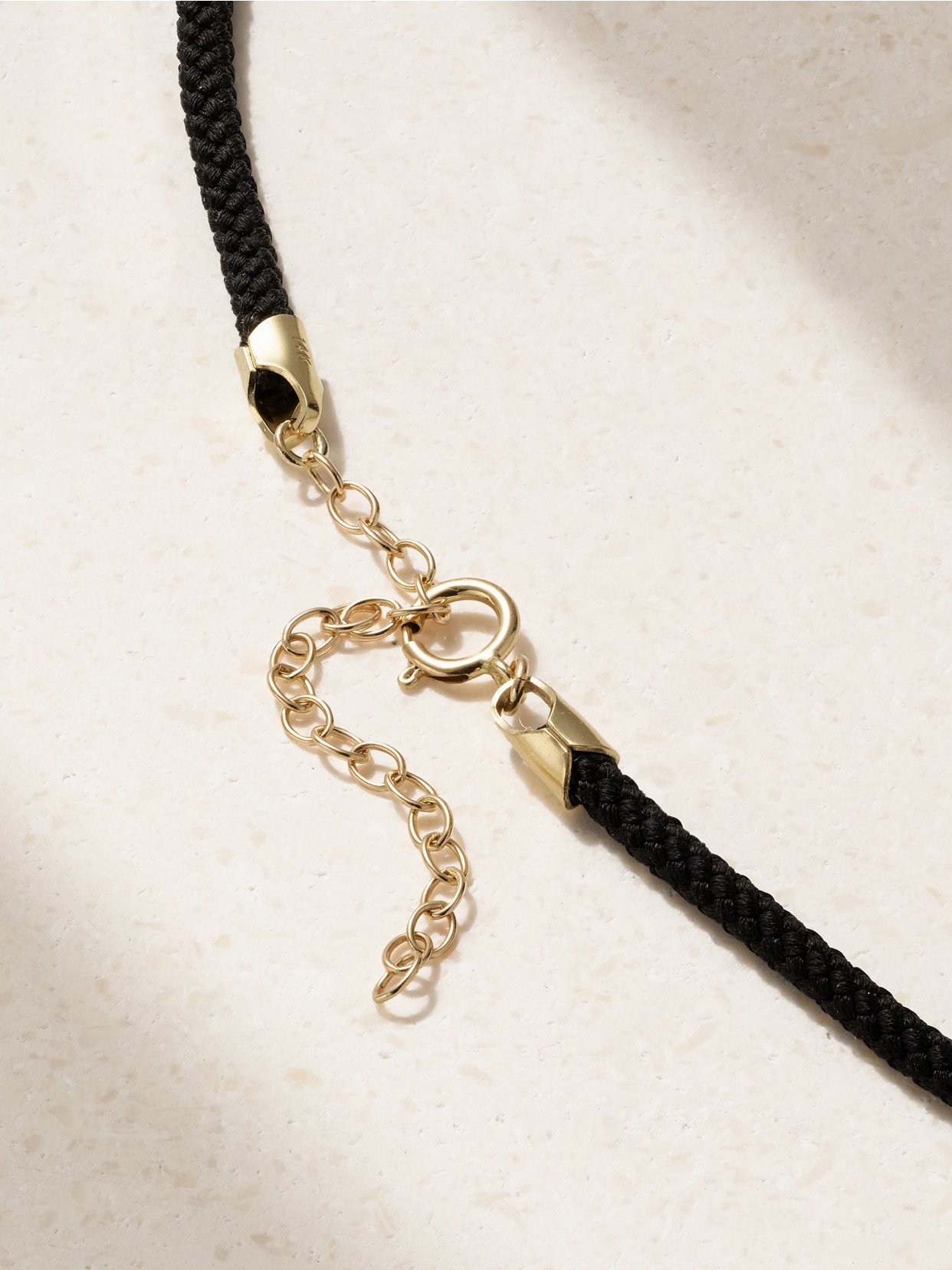 Mizuki 14-karat Gold, Cord, Pearl And Diamond Necklace In Black
