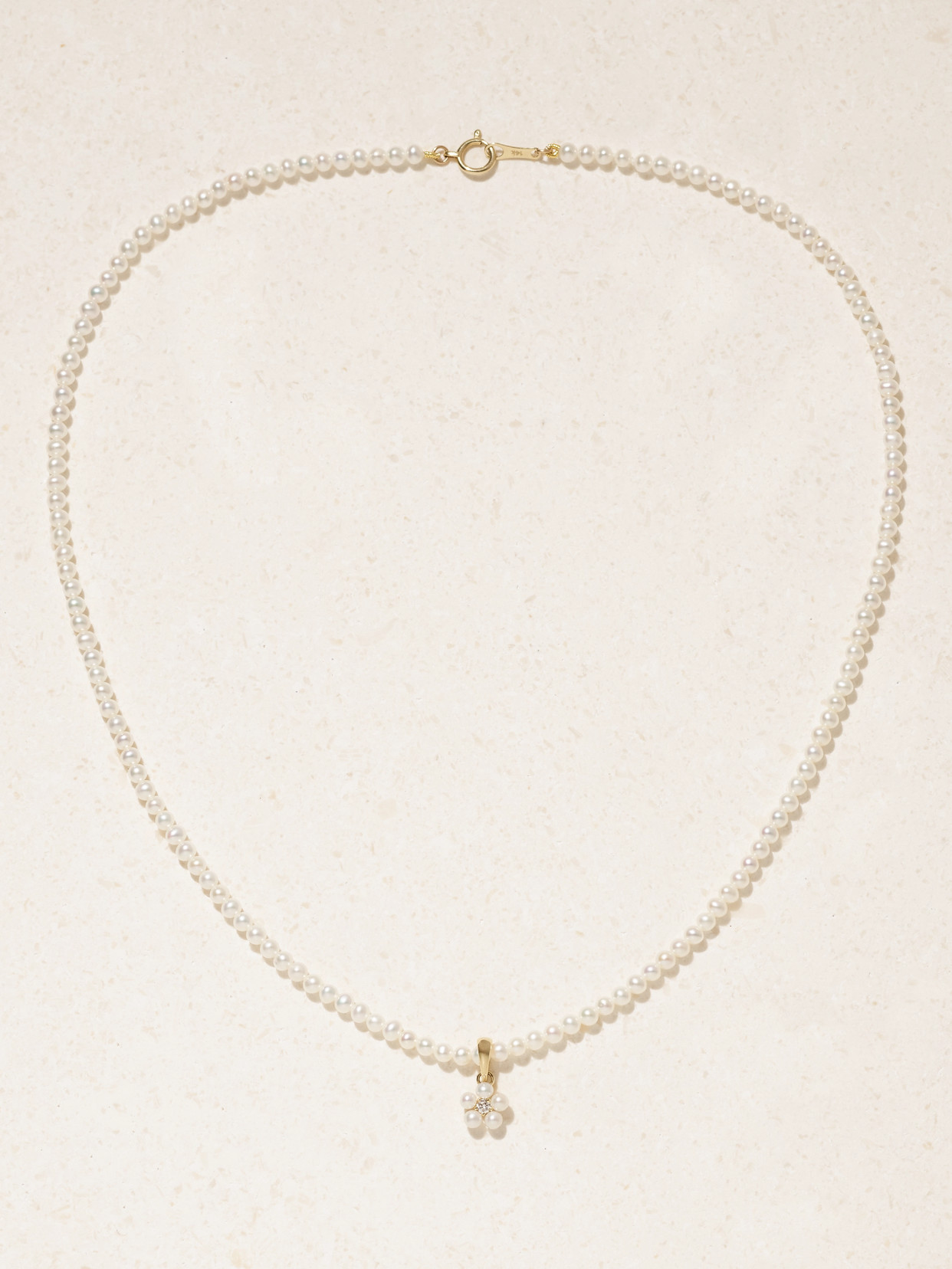 Mizuki 14-karat Gold, Pearl And Diamond Necklace