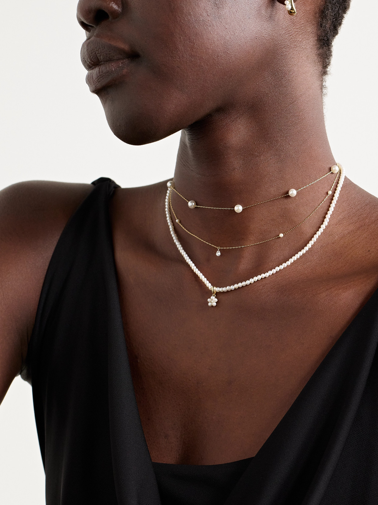 Mizuki 14-karat Gold, Pearl And Diamond Necklace