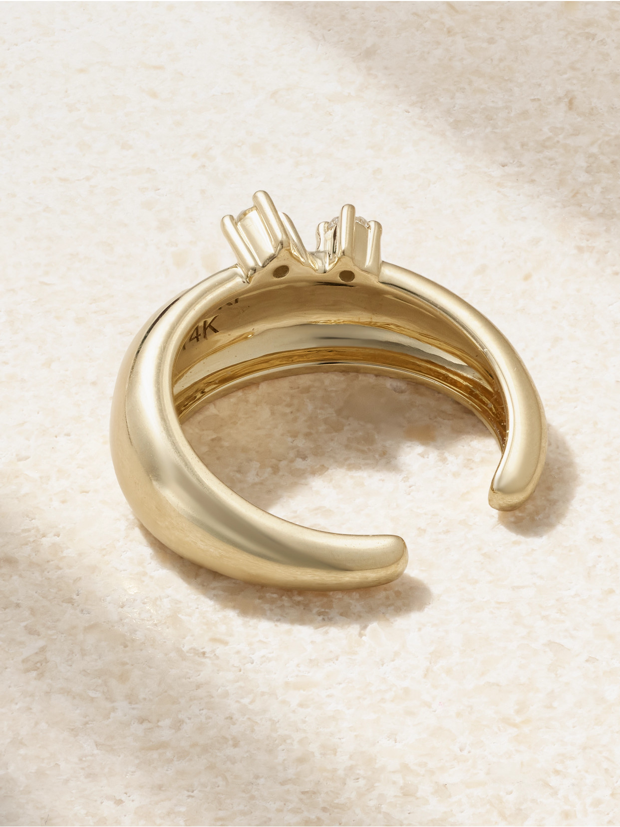 Mizuki 14-karat Gold Diamond Single Ear Cuff In Gold