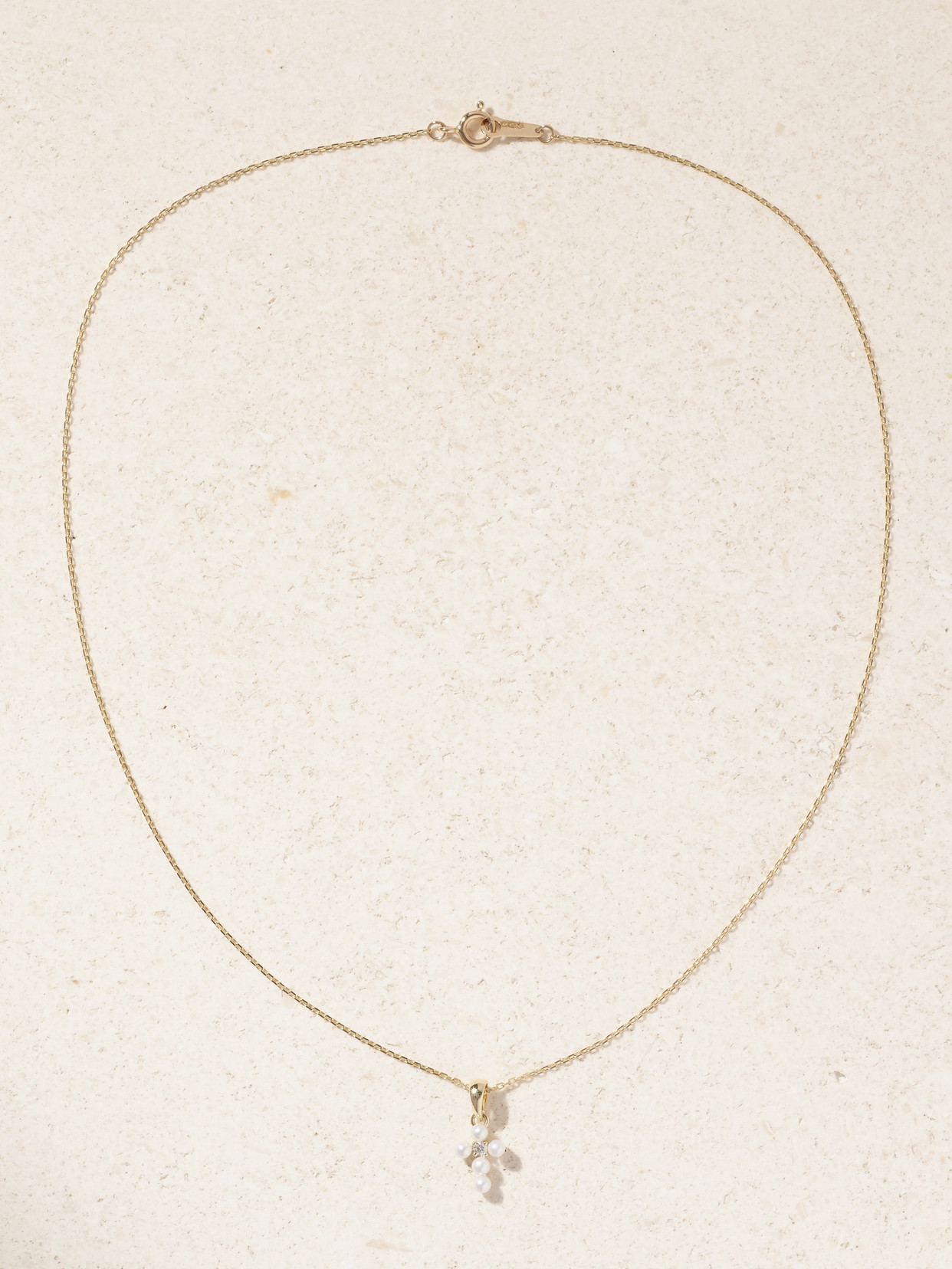Mizuki 14-karat Gold, Pearl And Diamond Necklace In Gold