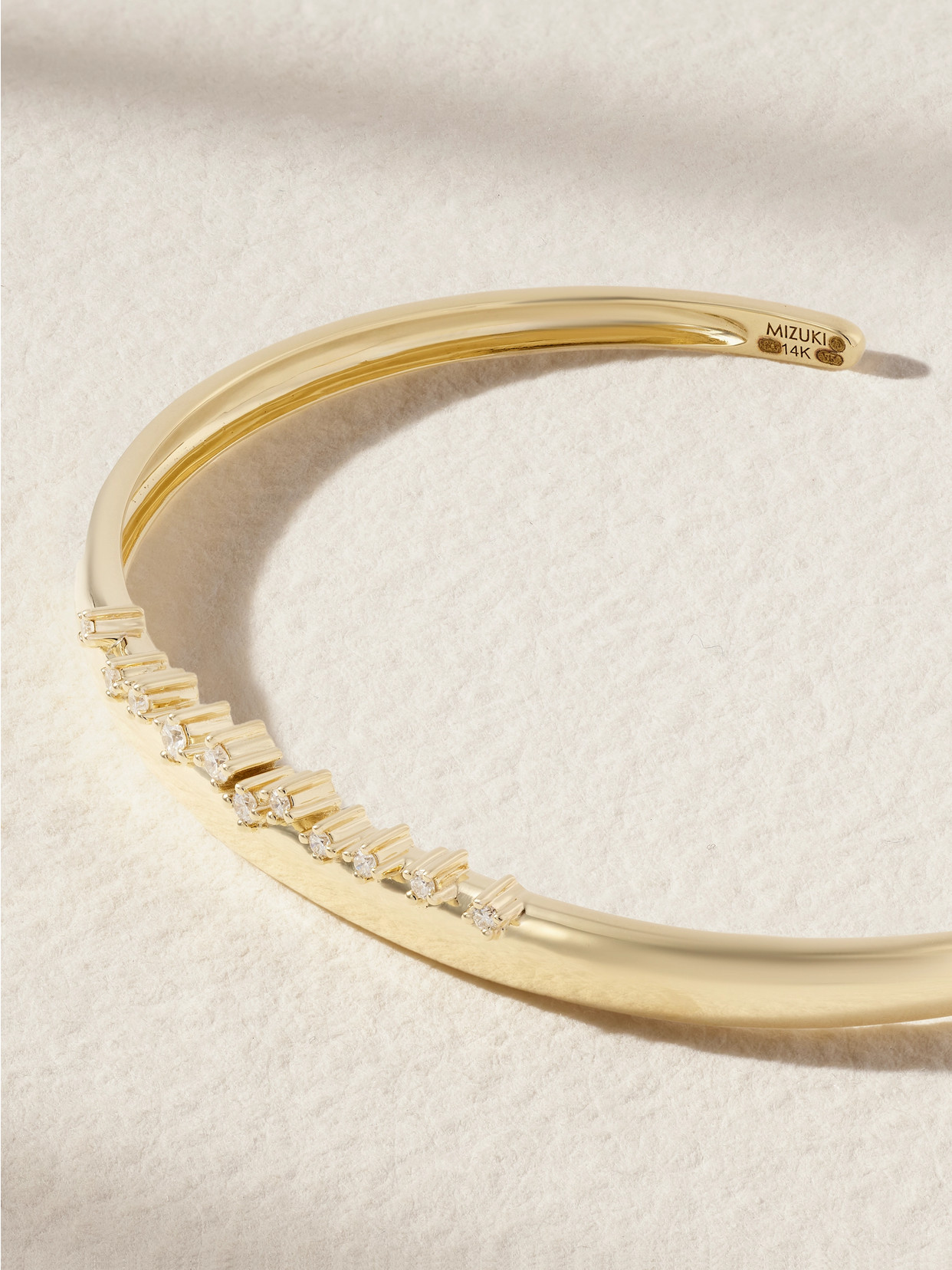 Mizuki 14-karat Gold Diamond Cuff In Gold