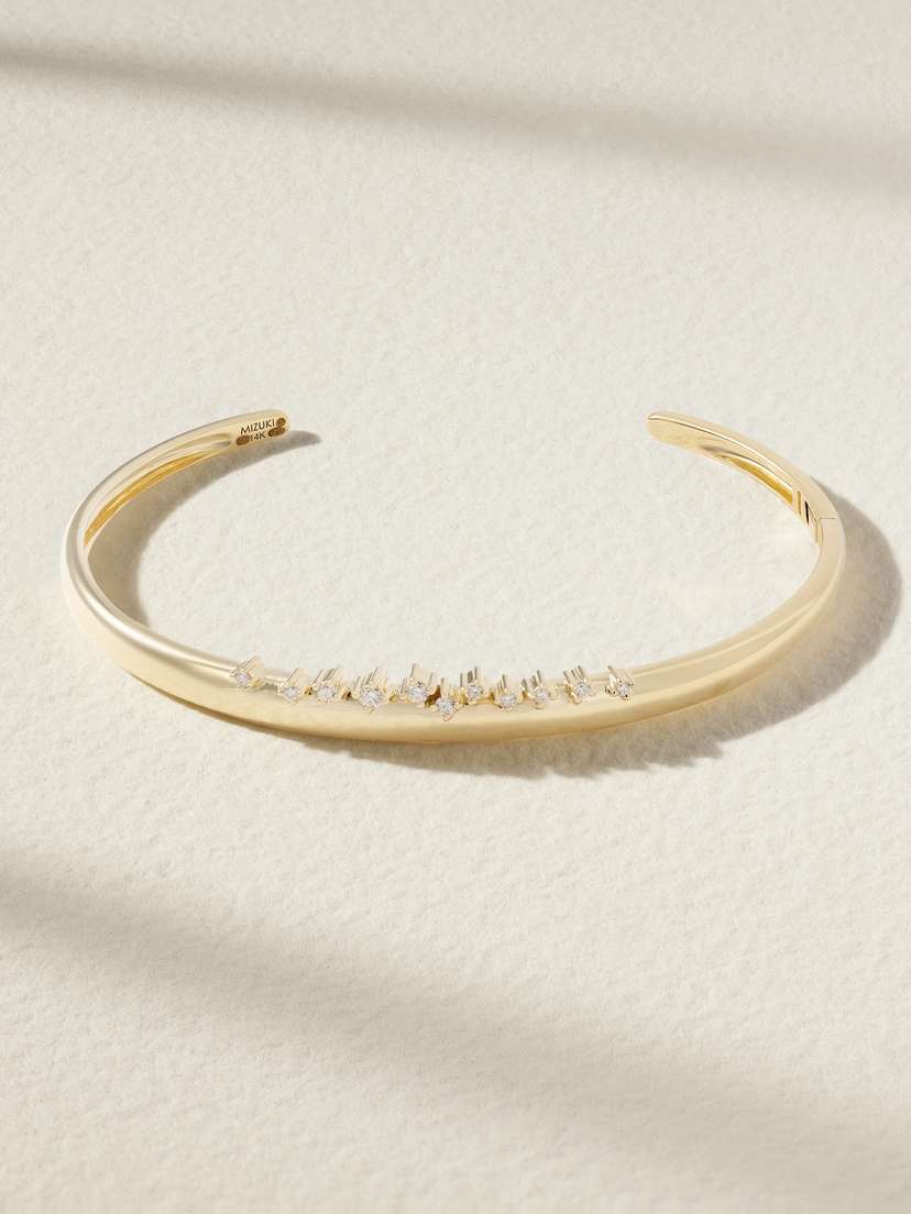 Mizuki 14-karat Gold Diamond Cuff