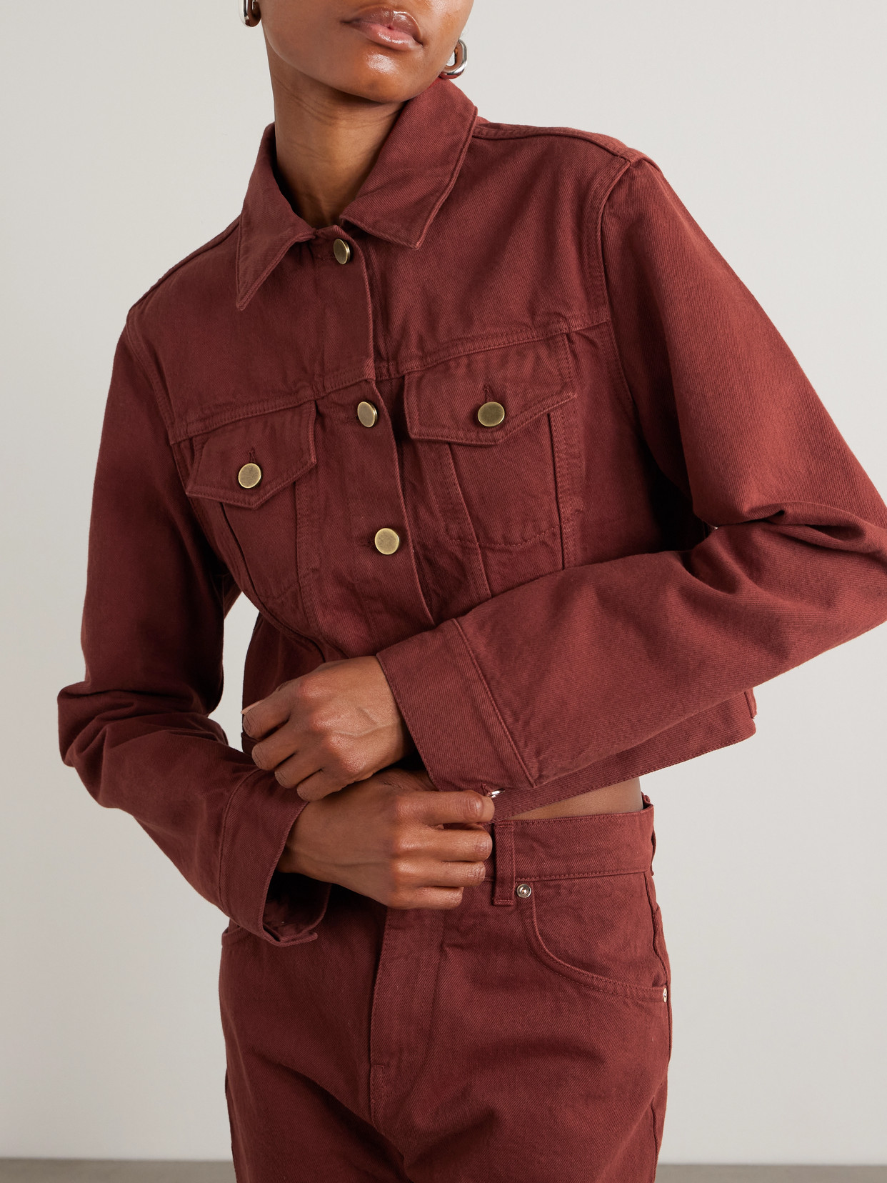 Bronte Cropped Recycled-Denim Jacket