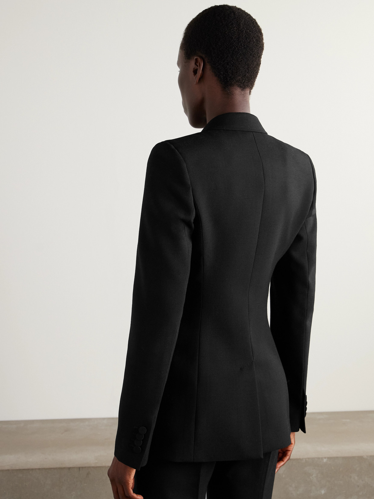 Gabriela Hearst Stephanie Double-breasted Wool Blazer In Black