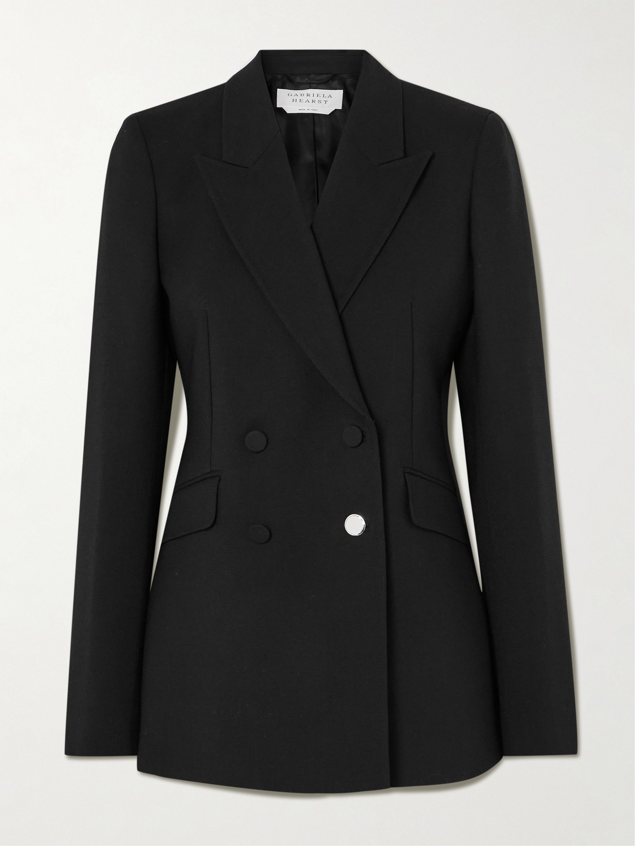 Gabriela Hearst Stephanie Double-breasted Wool Blazer In Black
