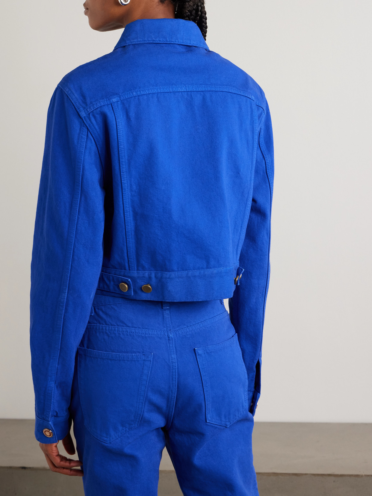 Bronte Cropped Recycled-Denim Jacket