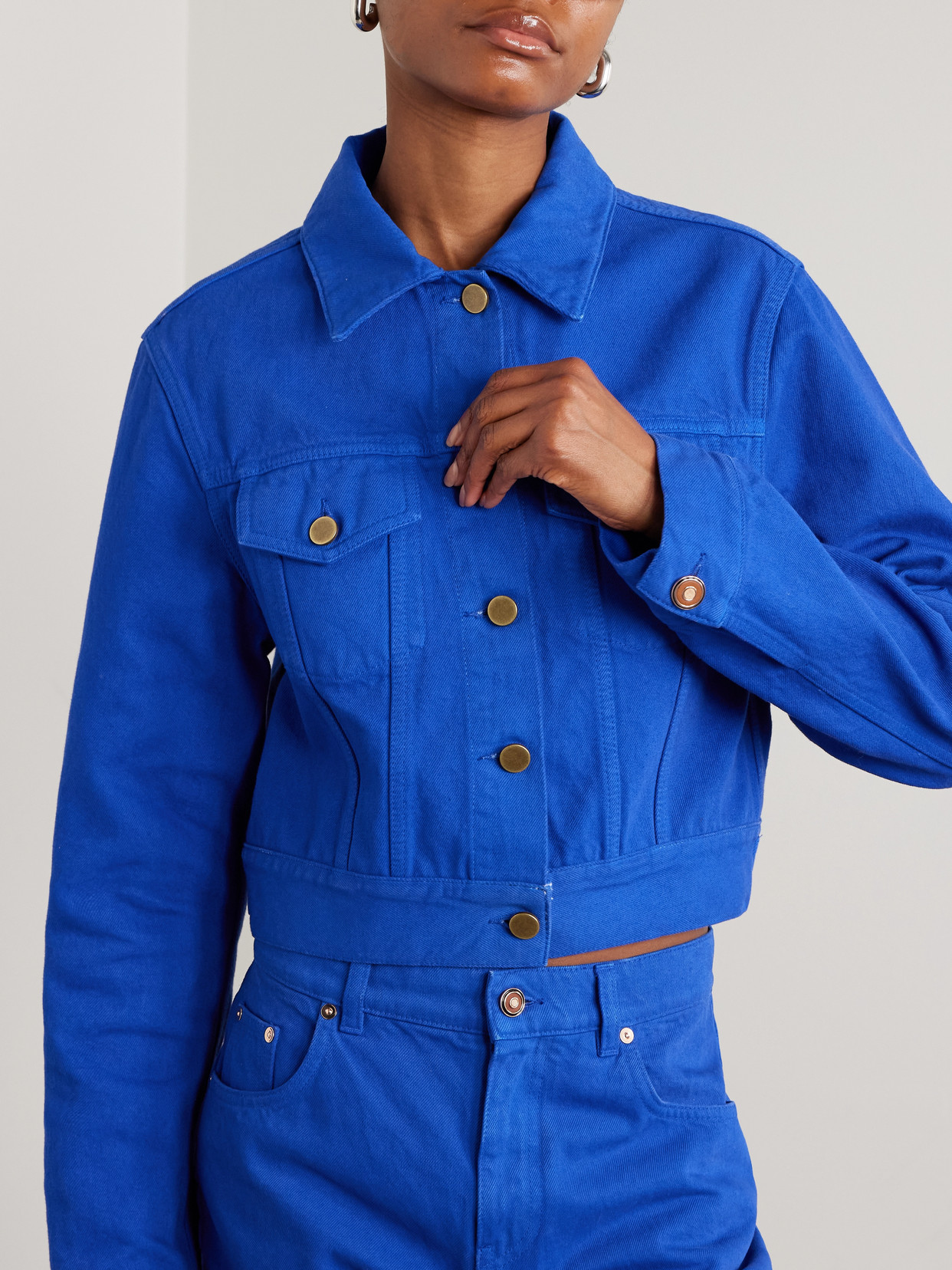 Bronte Cropped Recycled-Denim Jacket