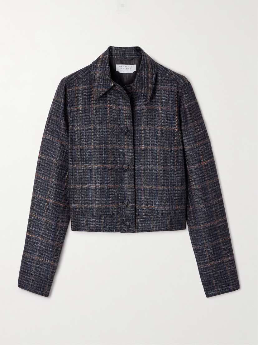 Gabriela Hearst Thereza Prince Of Wales Checked Wool And Silk-blend Jacket