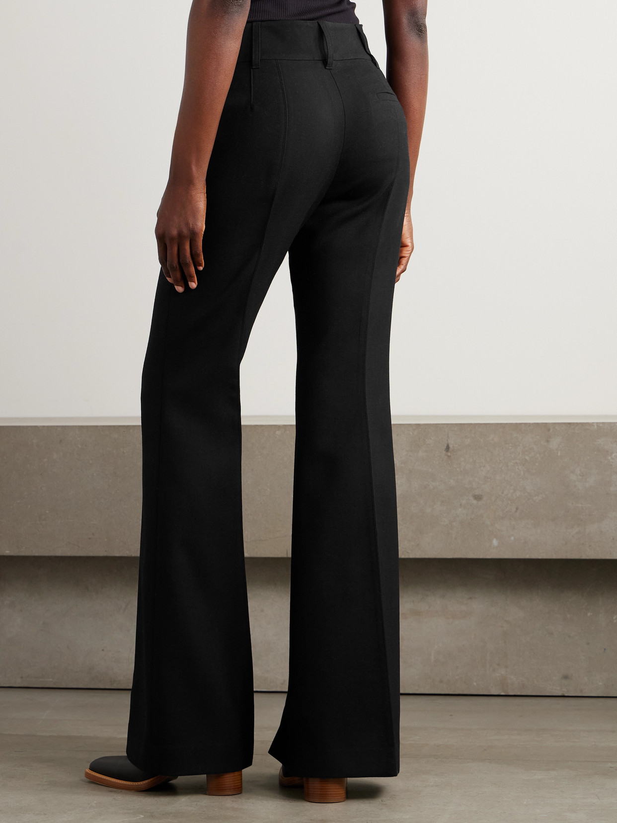 Gabriela Hearst Rhein Wool Flared Pants In Black