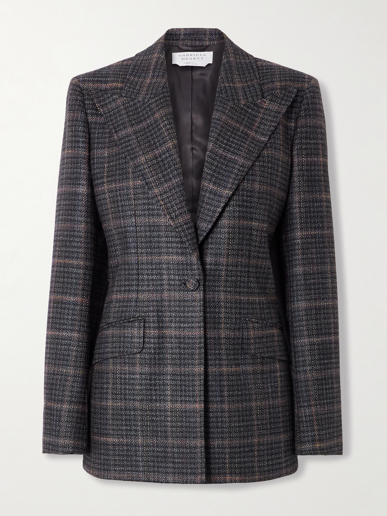Gabriela Hearst Leiva Checked Wool And Silk-blend Blazer In Gray