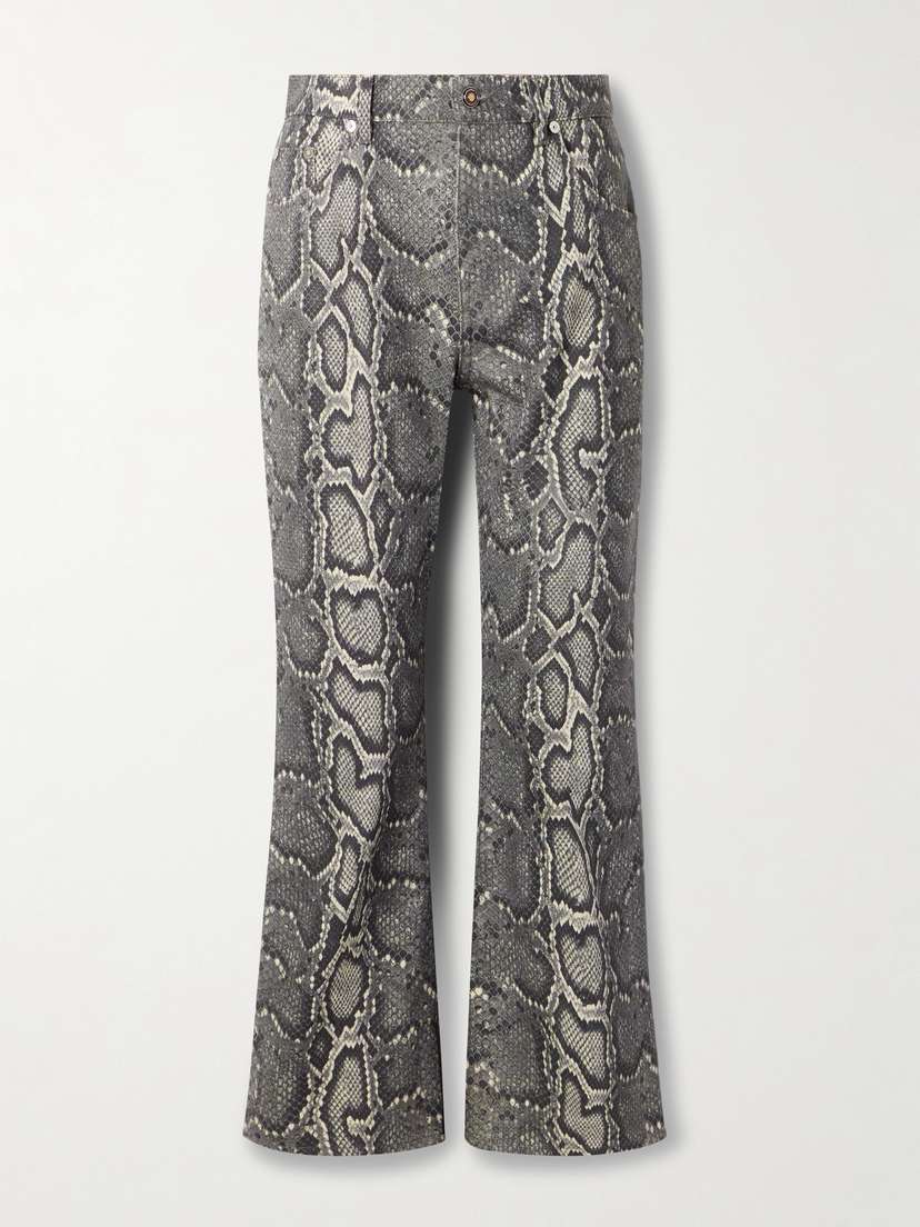 Gabriela Hearst Ezra Snake-print Recycled Mid-rise Bootcut Jeans