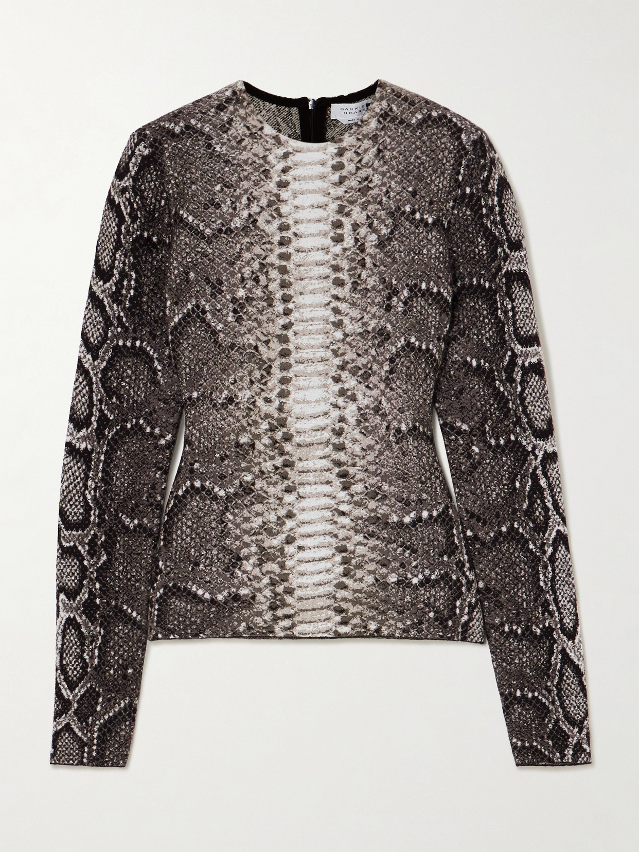 Gabriela Hearst Asha Snake-print Cashmere And Silk-blend Jacquard Top In Animal Print