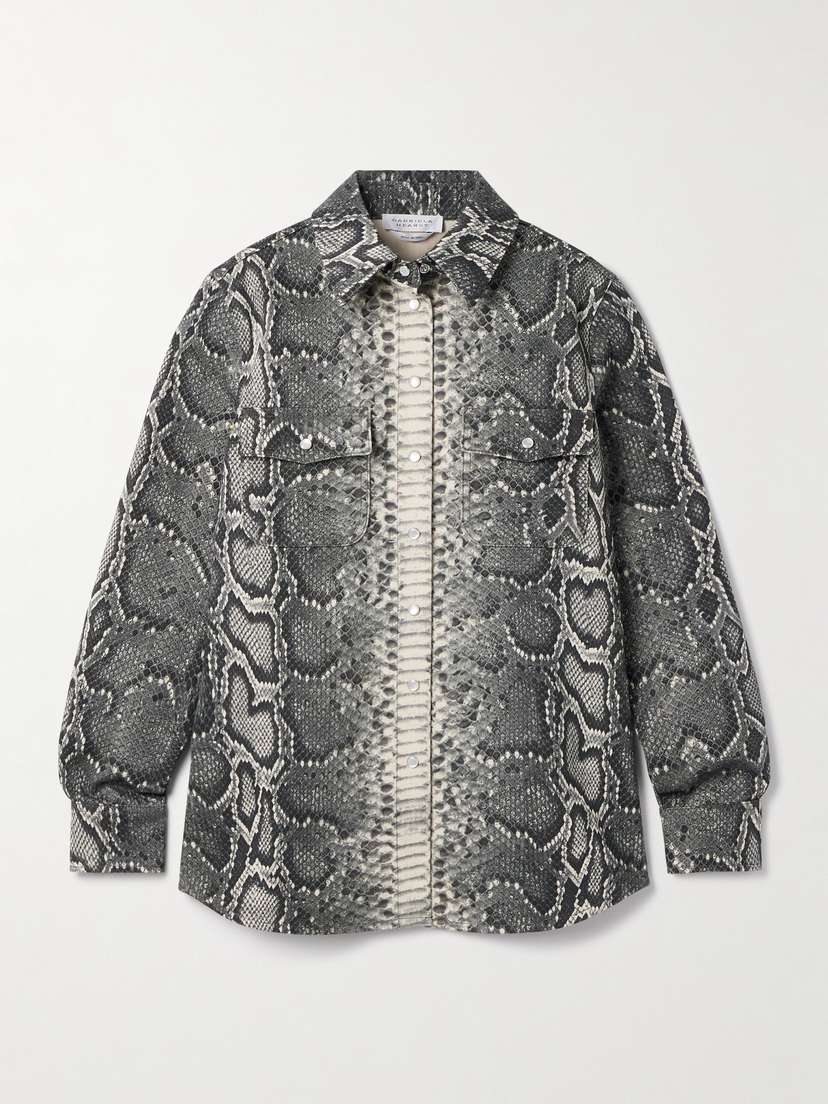 Gabriela Hearst John Austin Snake-print Recycled Denim Shirt