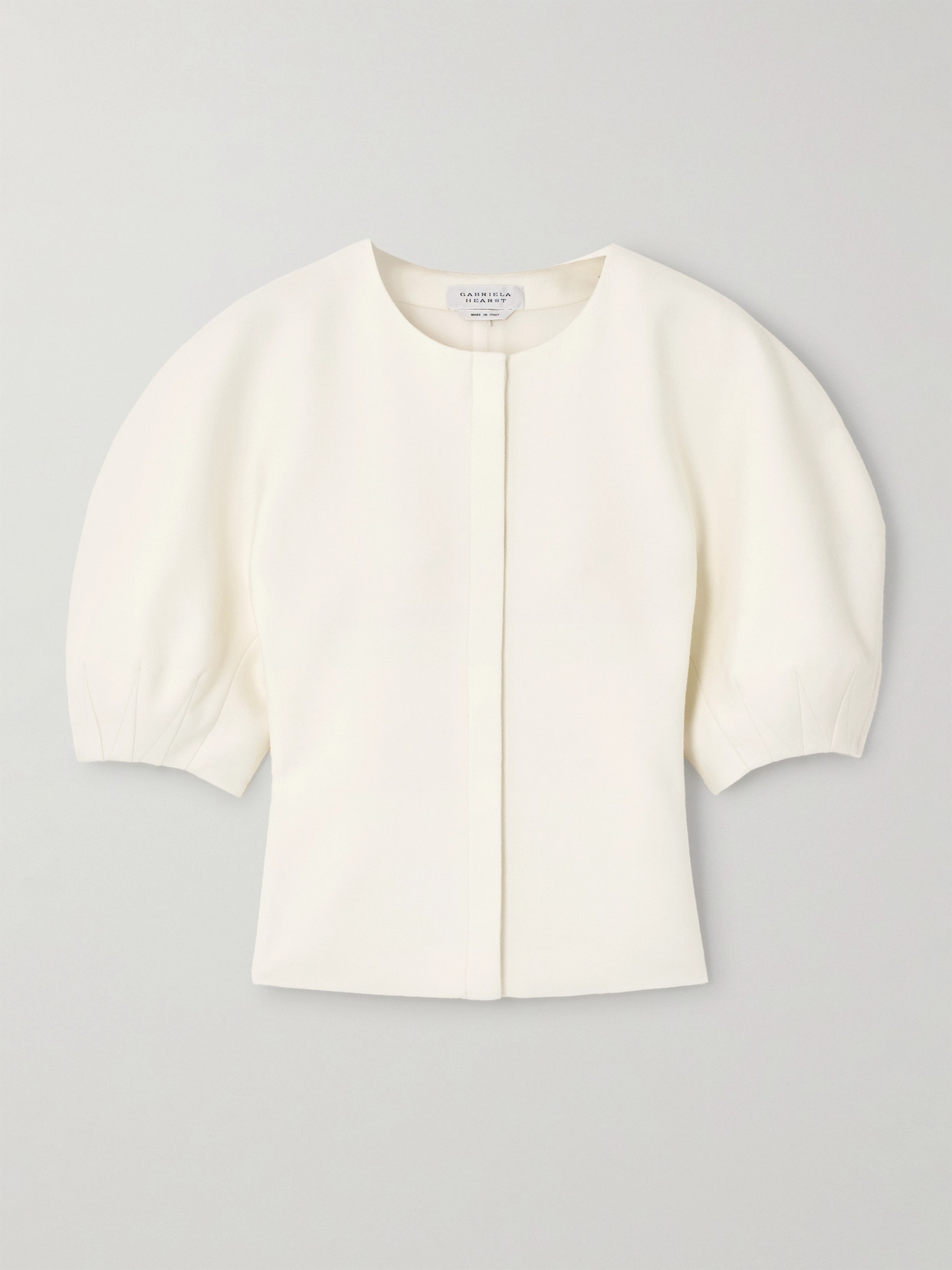 Gabriela Hearst Waverly Wool-crepe Blouse In White