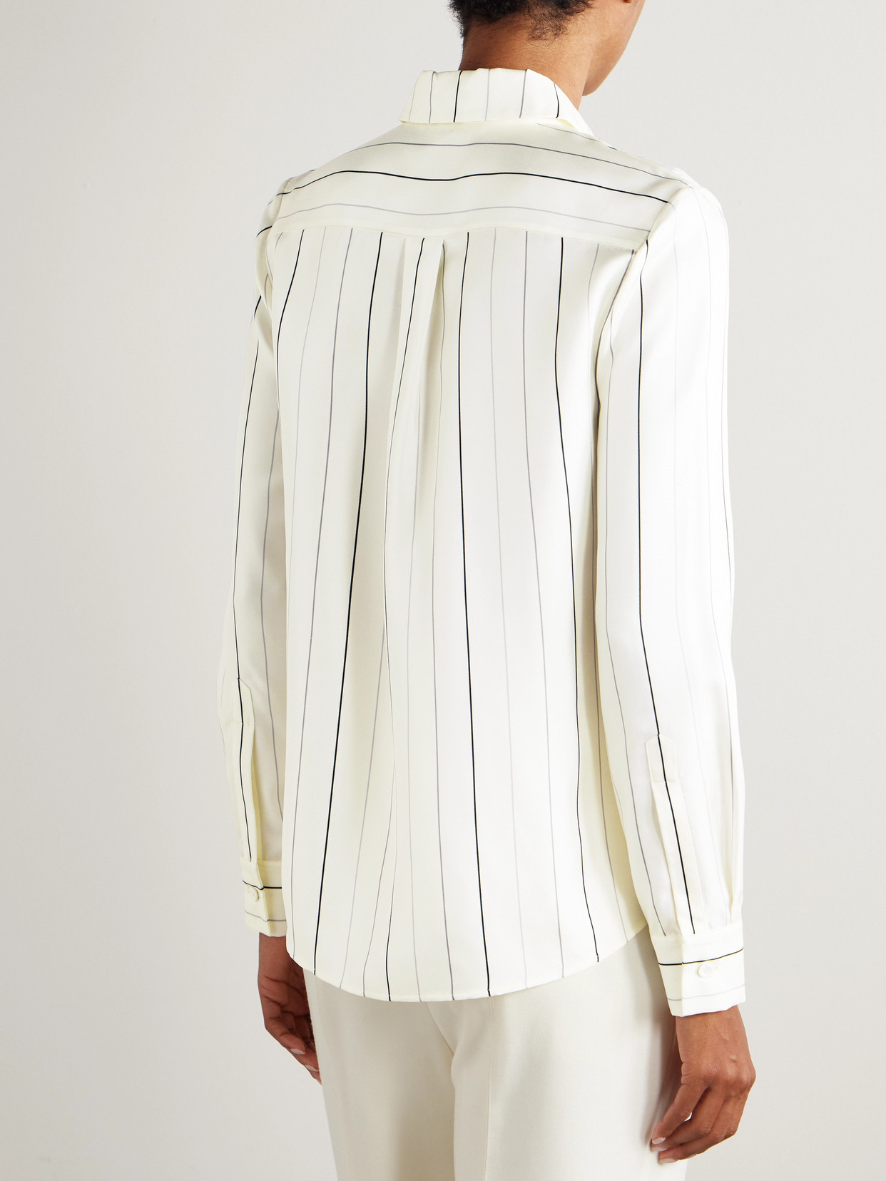 Gabriela Hearst Henri Pinstripe Silk Button-down Blouse In White