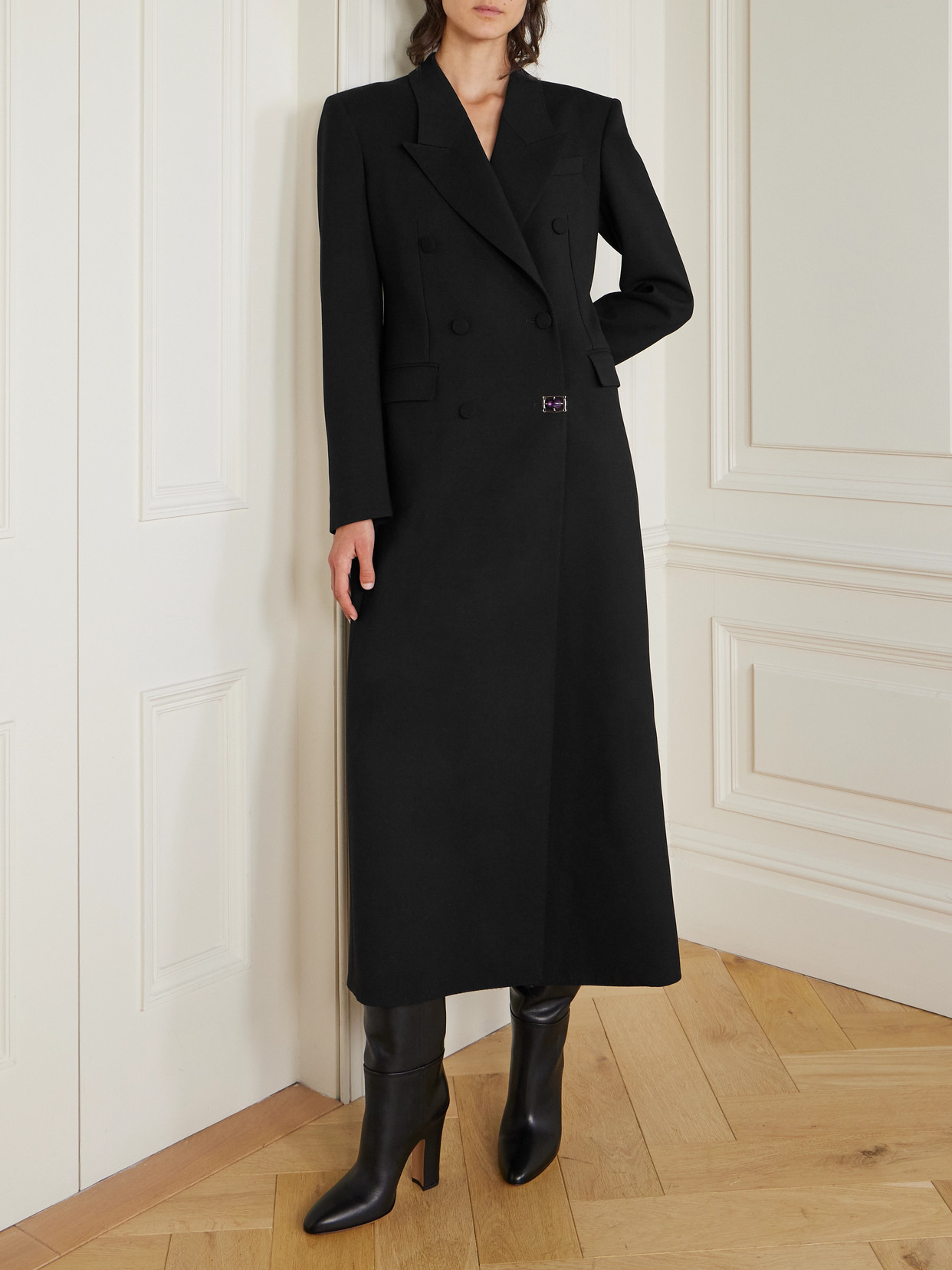 Gabriela Hearst Julien Double-breasted Wool Coat In Black