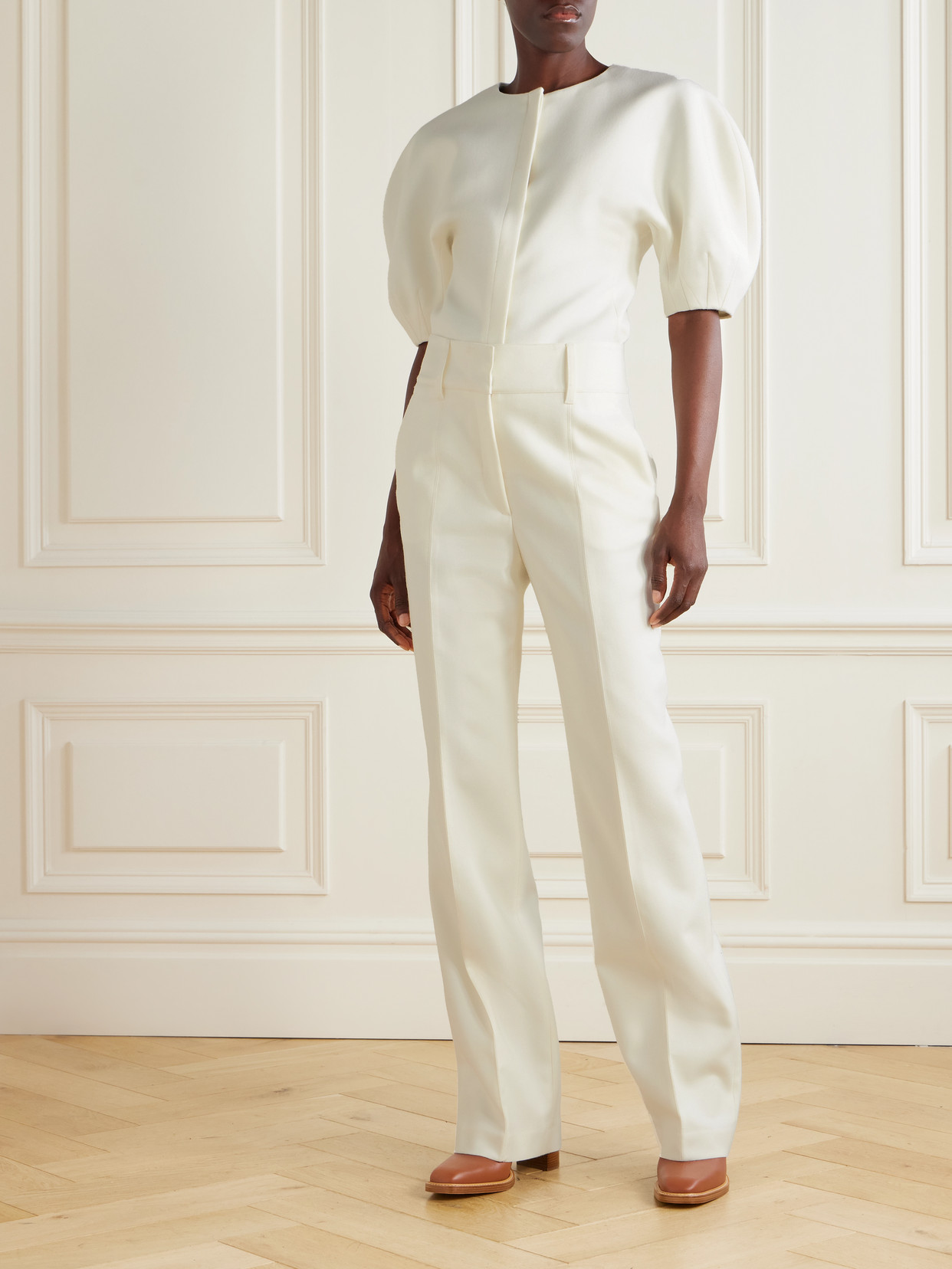 Gabriela Hearst Cecilia Wool Straight-leg Pants In Neutral