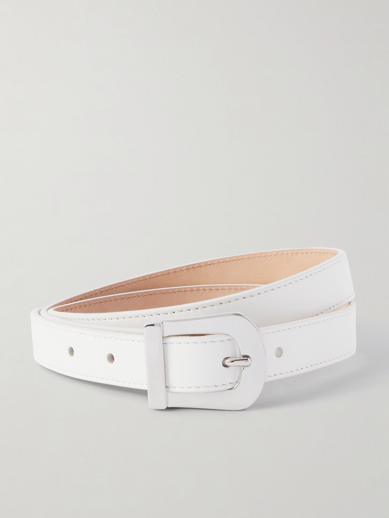 Gabriela Hearst Marija Leather Belt In White