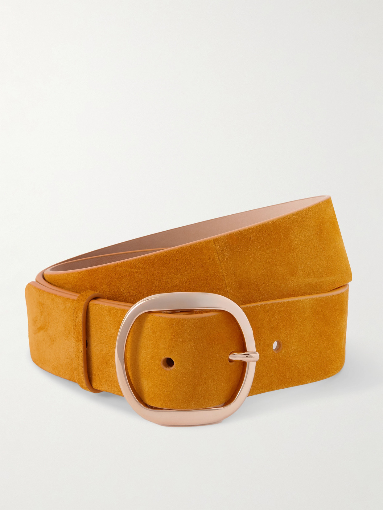 Gabriela Hearst Elster Suede Belt In Yellow