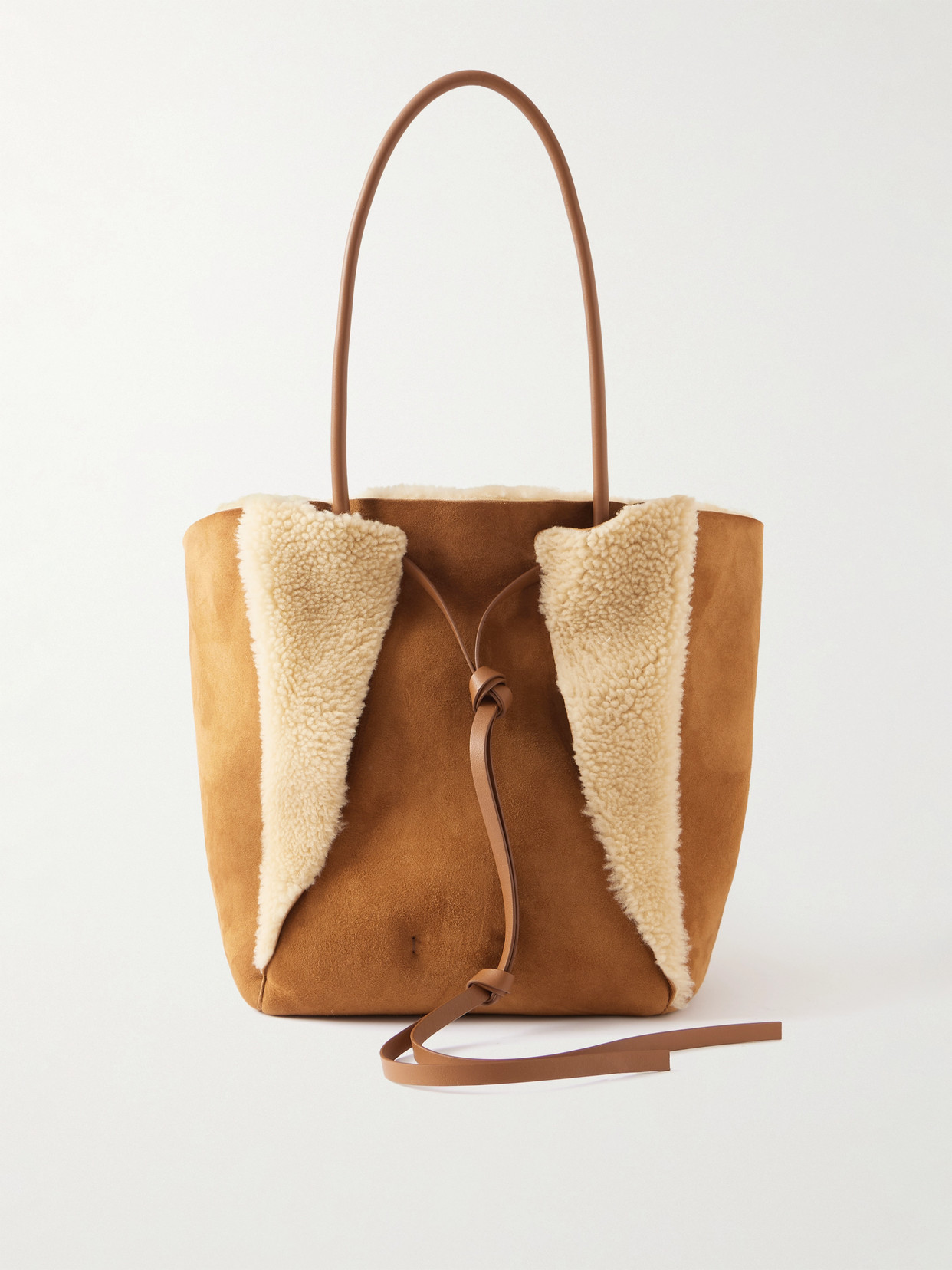 Gabriela Hearst Marija Shearling Tote In Brown