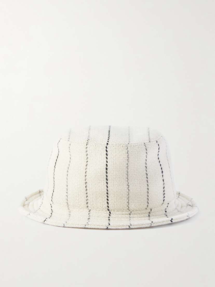 Gabriela Hearst Kiran Striped Cashmere And Wool-blend Bucket Hat
