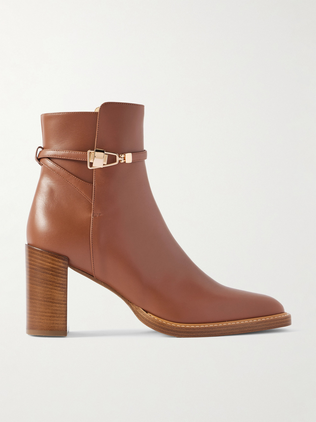 Gabriela Hearst Nina Leather Ankle Boots In Brown