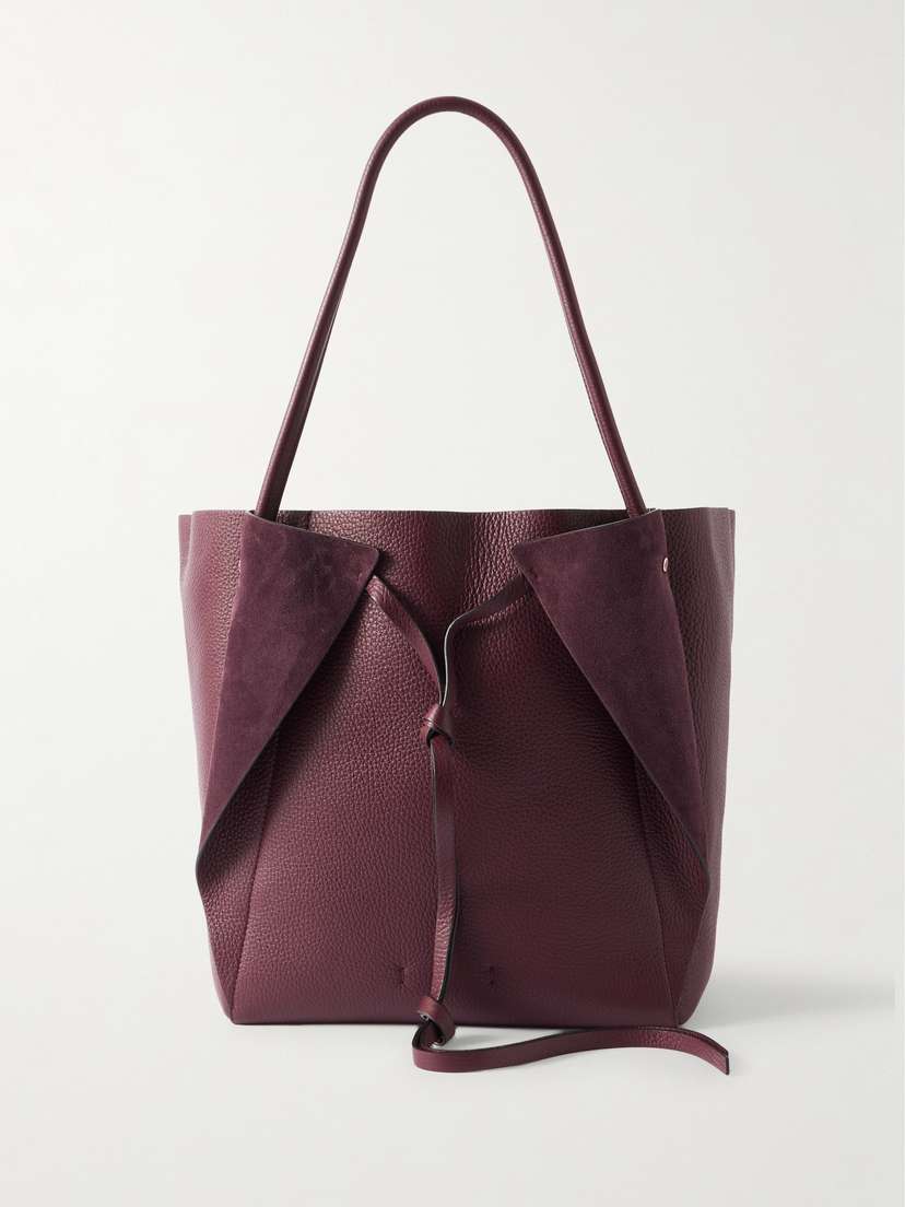 Gabriela Hearst Marija Tasseled Suede-trimmed Leather Tote