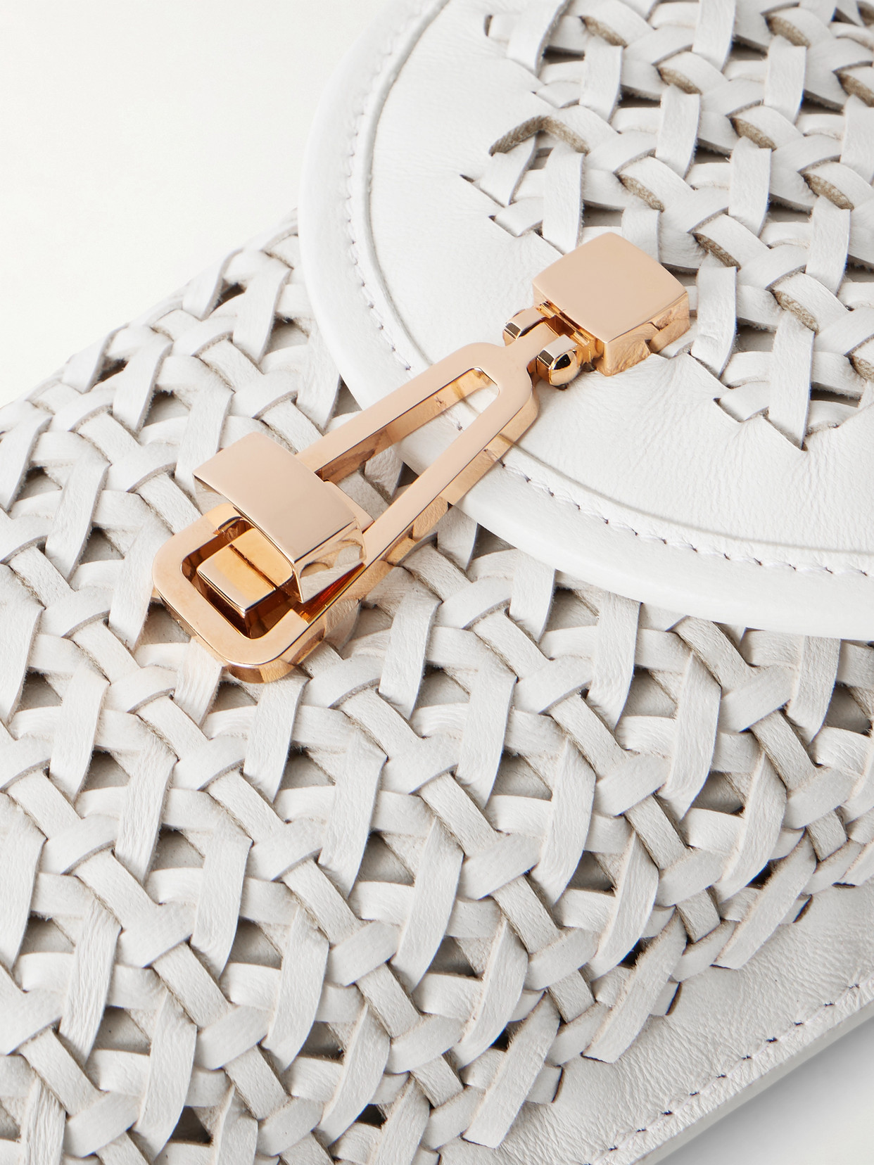 Gabriela Hearst Woven Leather Sunglasses Pouch In White