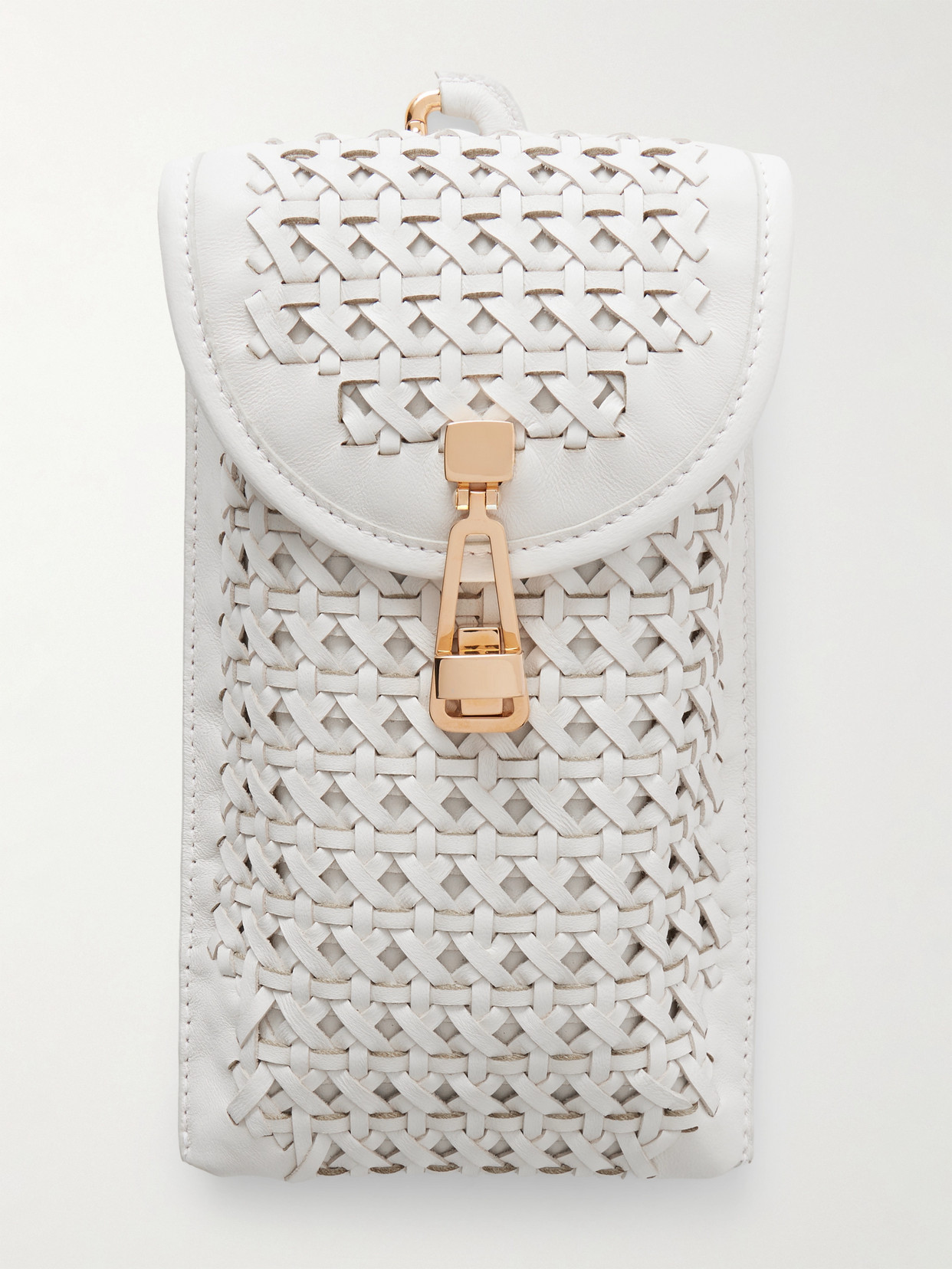 Gabriela Hearst Woven Leather Sunglasses Pouch In White